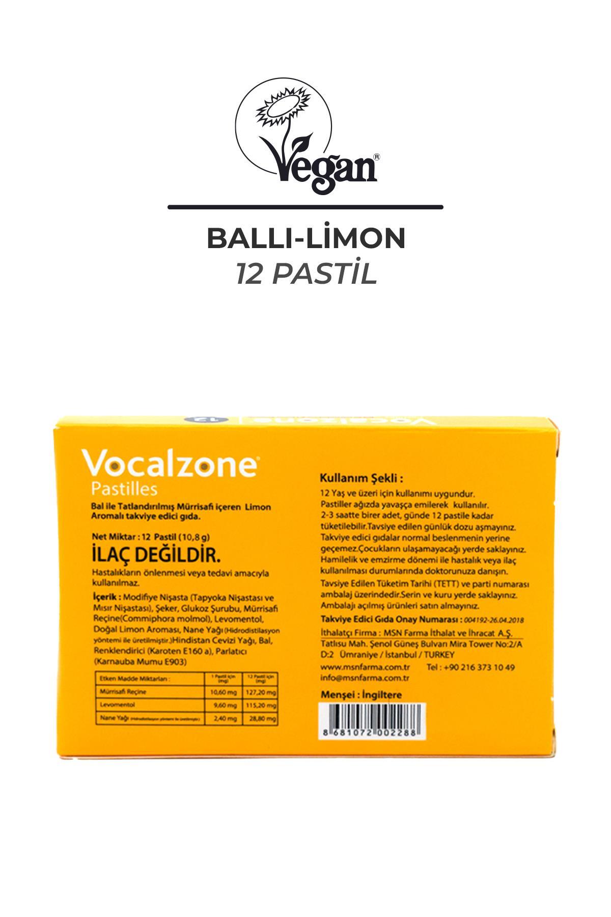 Vocalzone Ballı Limonlu Pastil 12'li 2'li Paket - Fiyatı, Yorumları
