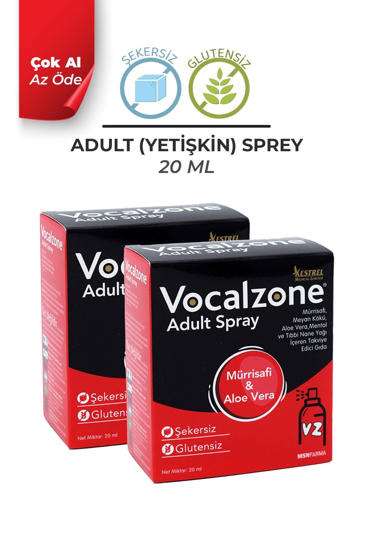 Vocalzone Adult (YETİŞKİN) Sprey 20ml 2'li Paket