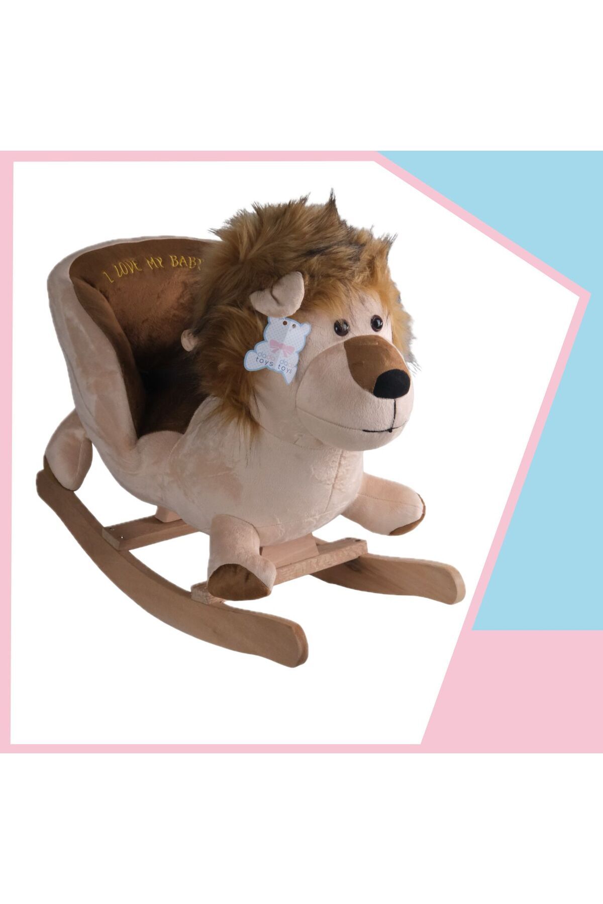 Dada Toys SALLANAN DOLDURULMUŞ ASLAN PELUŞ ROCKER 60 CM KAHVERENGİ-KREM YNSMR