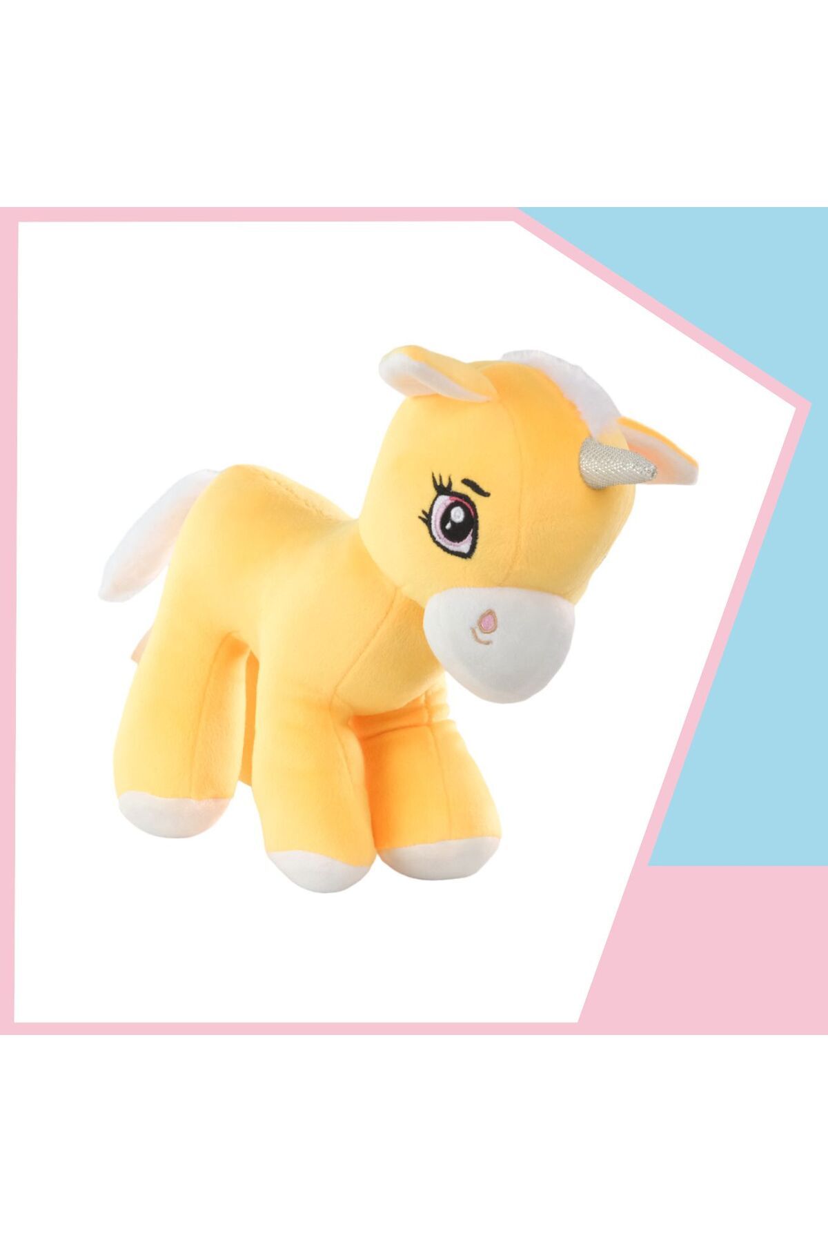 Dada Toys UNİCORN BOYNUZLU PONNY AT PELUŞ UYKU ARKADAŞI 34 CM SARI YNSMR