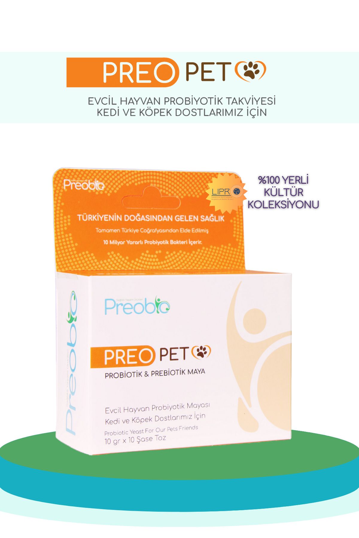 Pet Kedi Köpek Ve Evcil Hayvan Toz Sindirim Ve Bağışıklık Probiyotik Takviyesi 10x10 gr