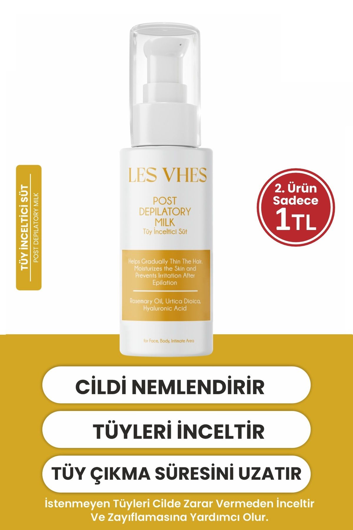 LES VHES Tüy Inceltici Ve Nemlendirici Süt Isırgan Otu & Hyaluronik Asit Özlü 60 ml