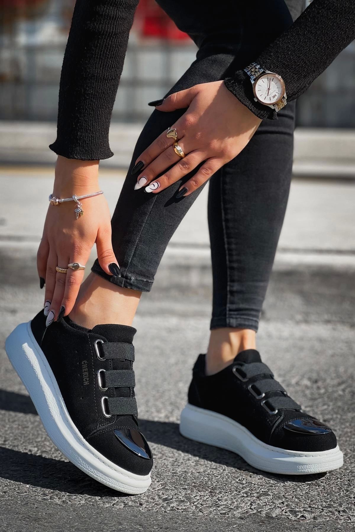 TB Terzi Bey TB251 SBT Mirror Suede Kadın Ayakkabı SIYAH