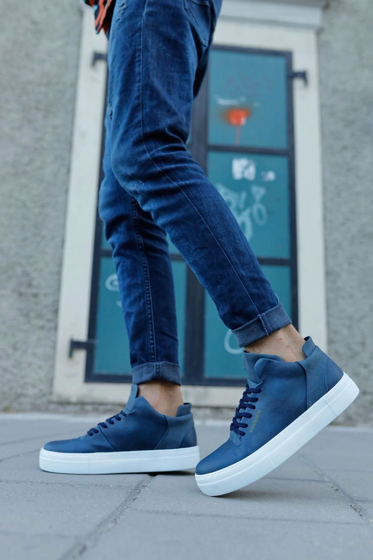 Chekich-Cbt Hıde Navy Blue Men's Shoes 3