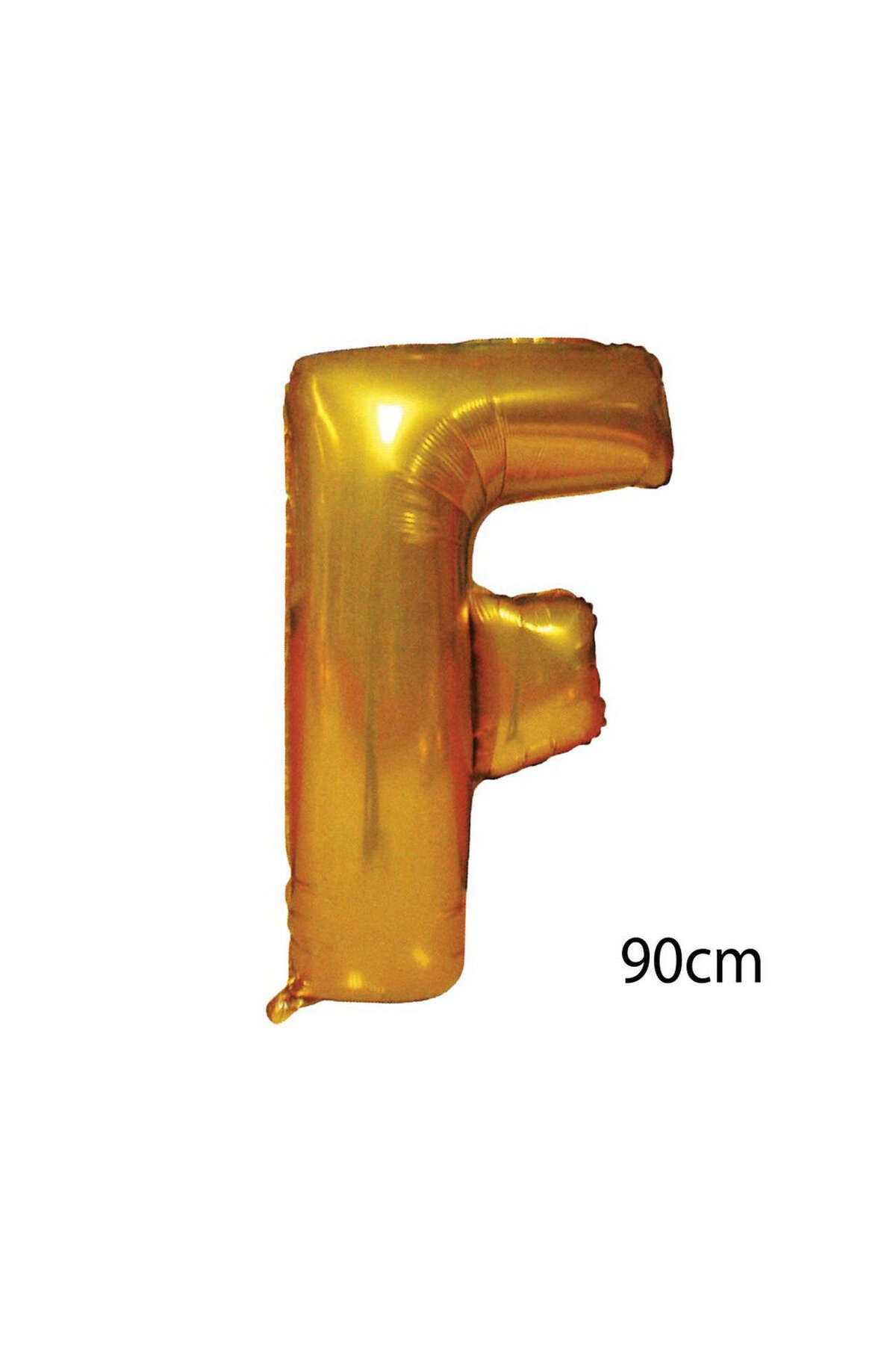 ZERO LAND - 40 inç F Harfi Folyo Balon Gold 100 cm GLSTD