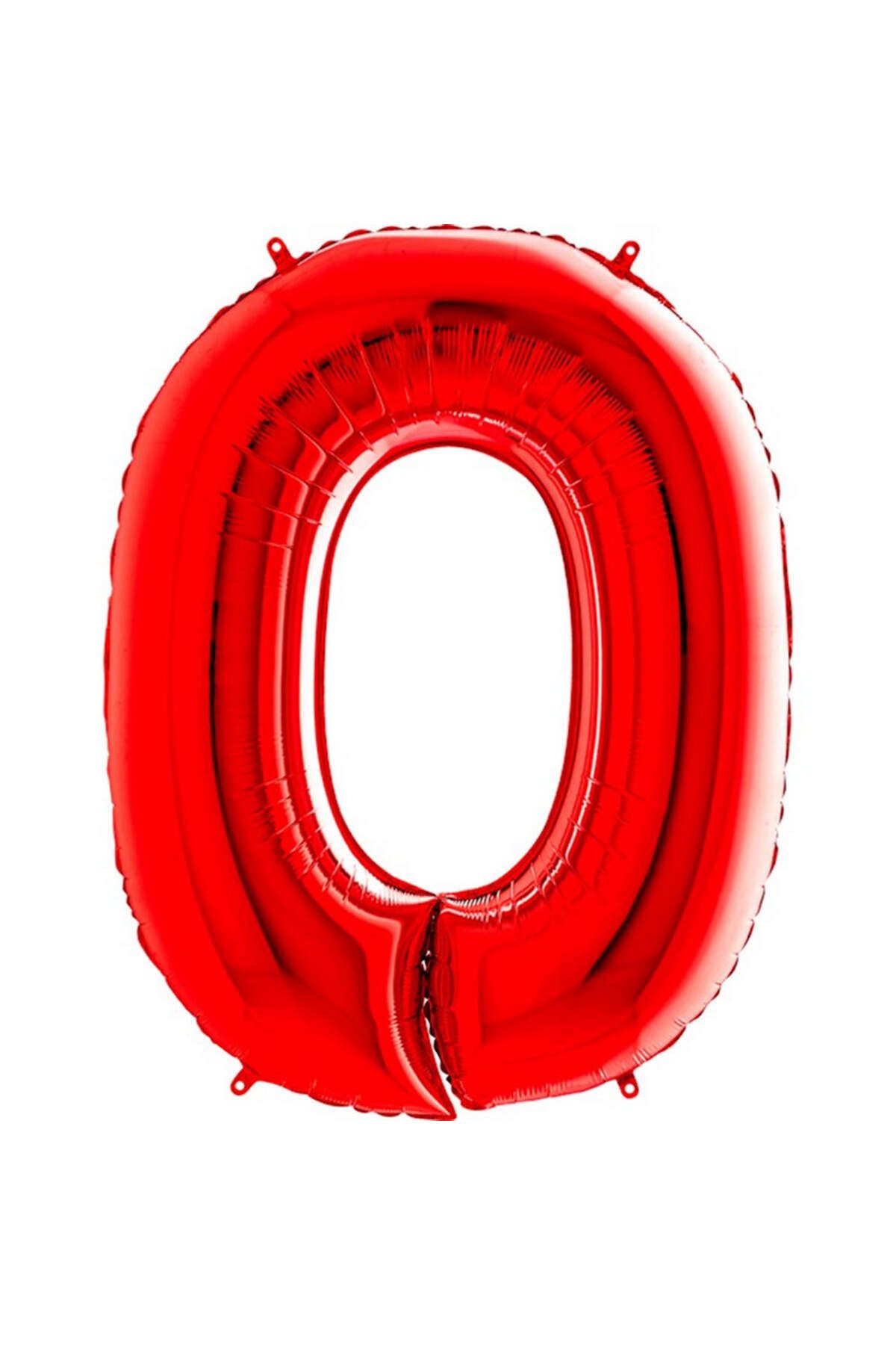 ZERO LAND - 16 inç 0 Rakamı Folyo Balon Kırmızı 40 cm YKTSN