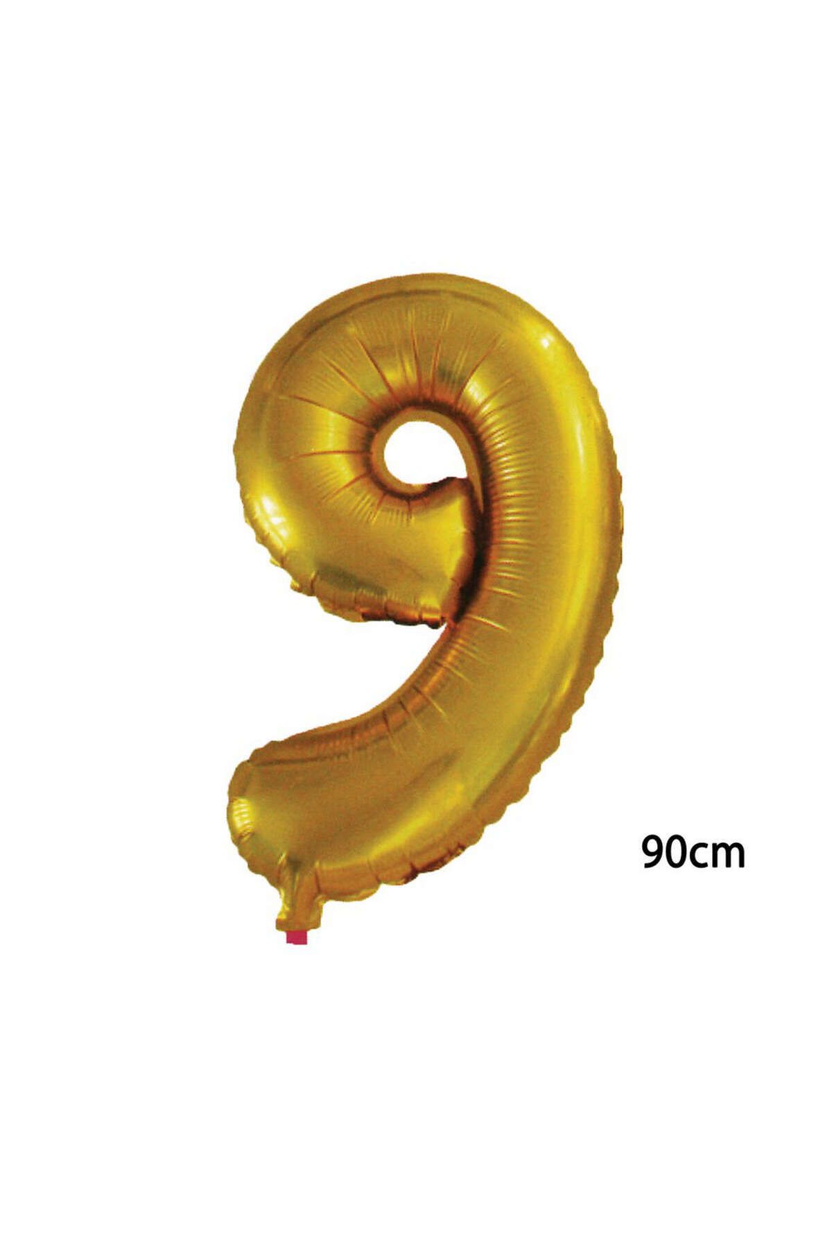 ZERO LAND - 40 inç 9 Rakamı Folyo Balon Gold 100 cm YKTSN