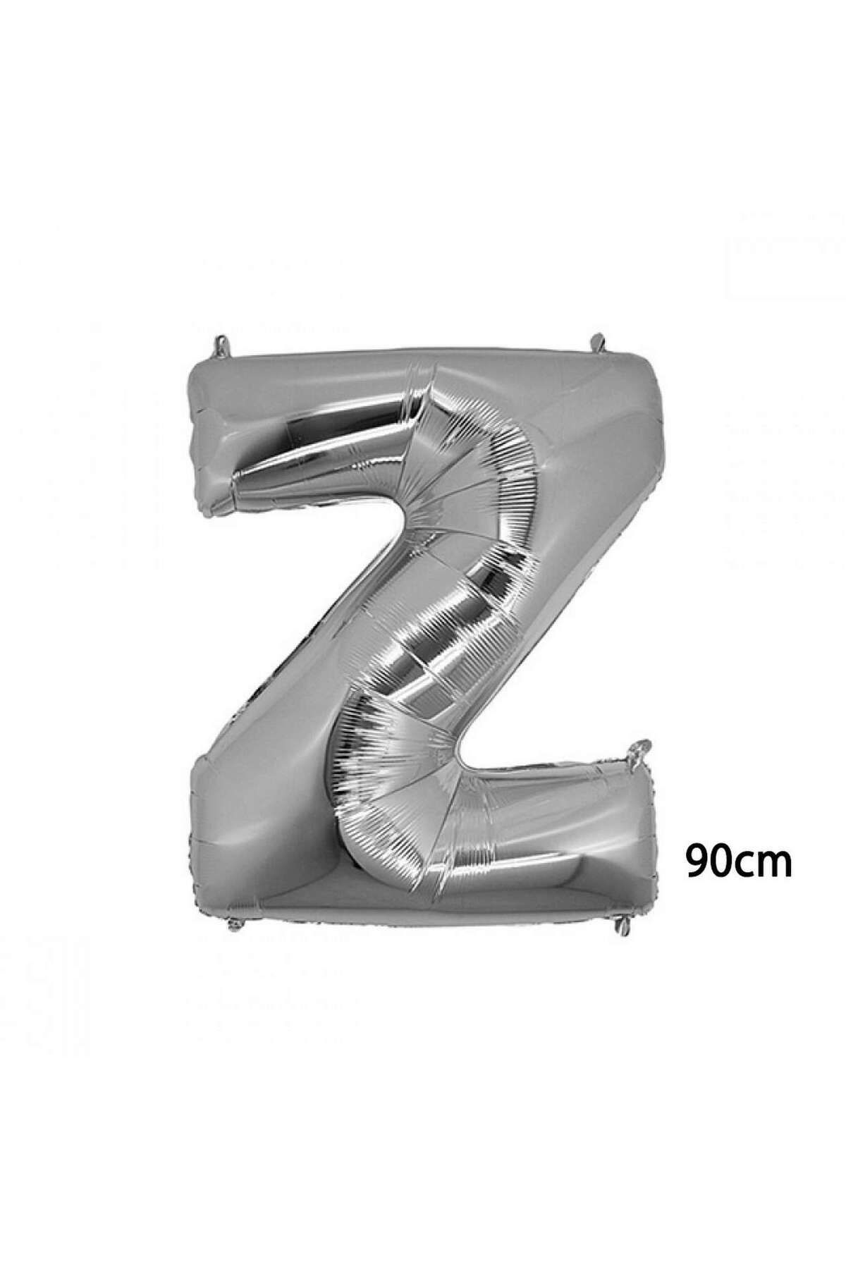 ZERO LAND - 40 inç Z Harfi Folyo Balon Gümüş 100 cm YKTSN