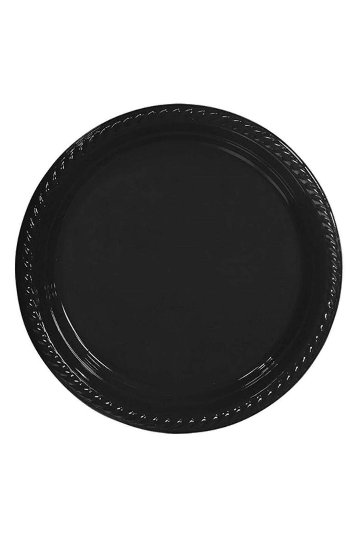 ZERO LAND - 25 adet Plastik Tabak Siyah 22 cm MXPMA