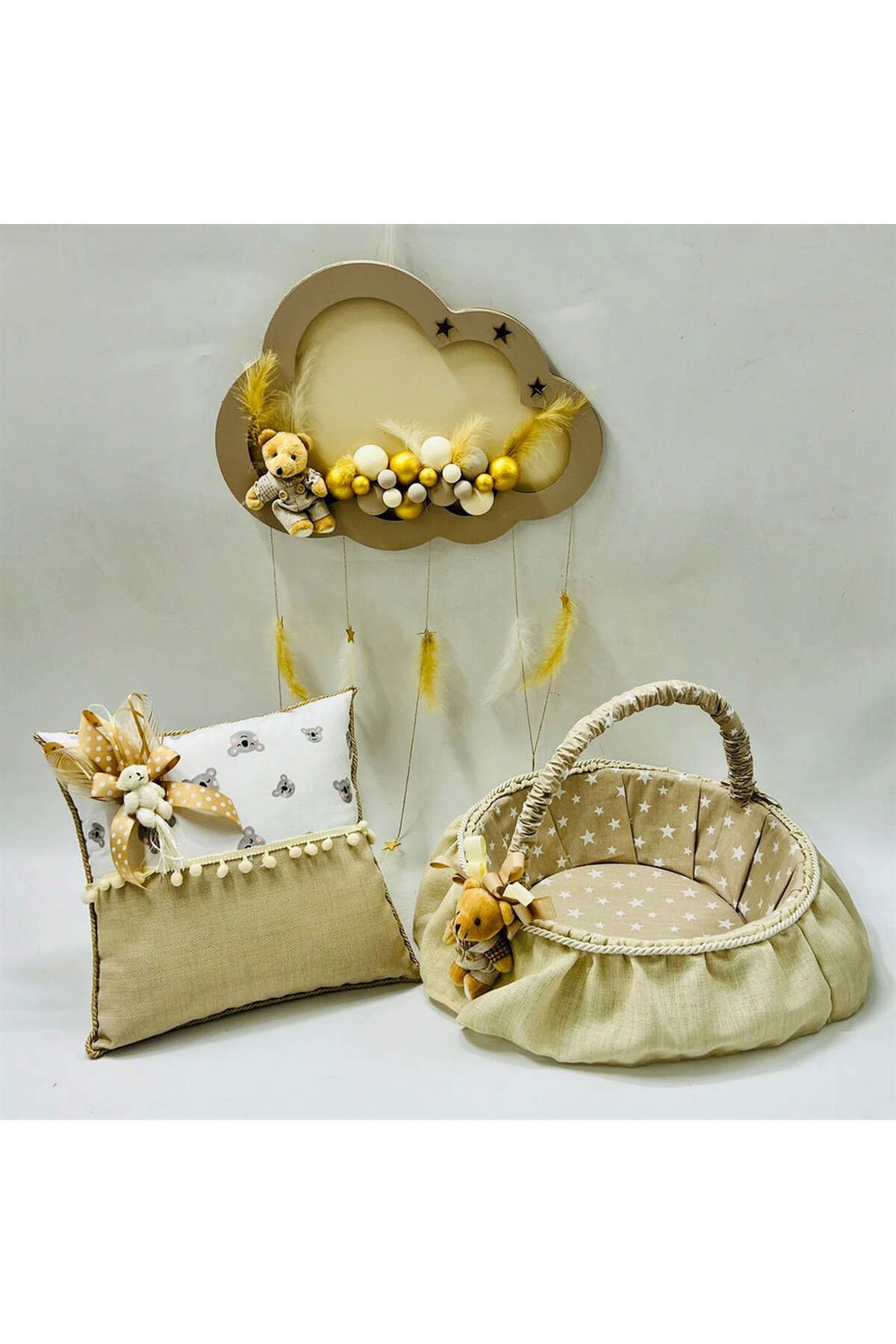 ZERO LAND - 3 adet Baby Shower Seti Krem DSDRN