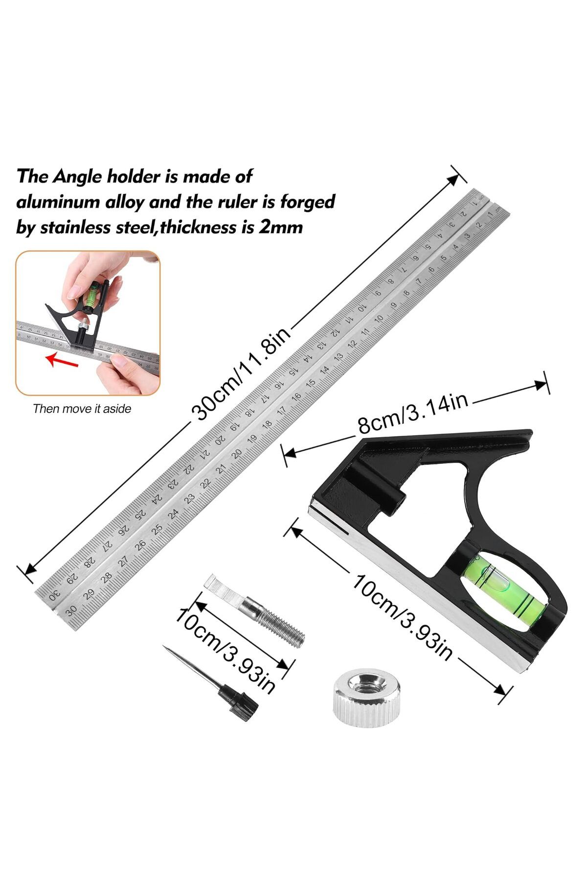 Depolife-5 Meter Spirit Level Angled Combination - Carpenter, Engineer, Architect Hand Tool Set 6