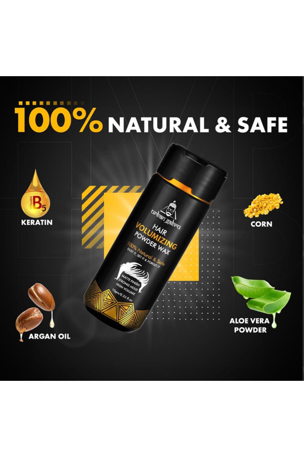 UrbanGabru-Hair Volumizing Powder Wax | 100% natural & safe hair styling powder | 10gm 3