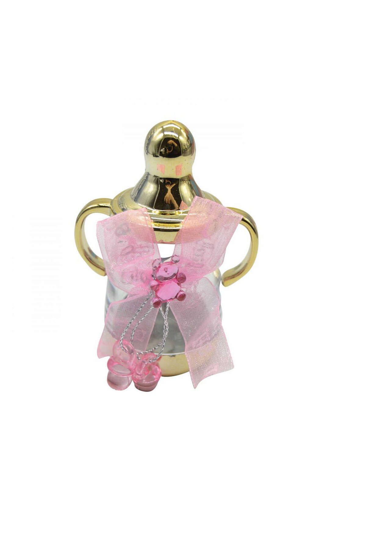 ZERO LAND - 25 adet Plastik Mini Biberon Süs Gold Pembe 1495320712