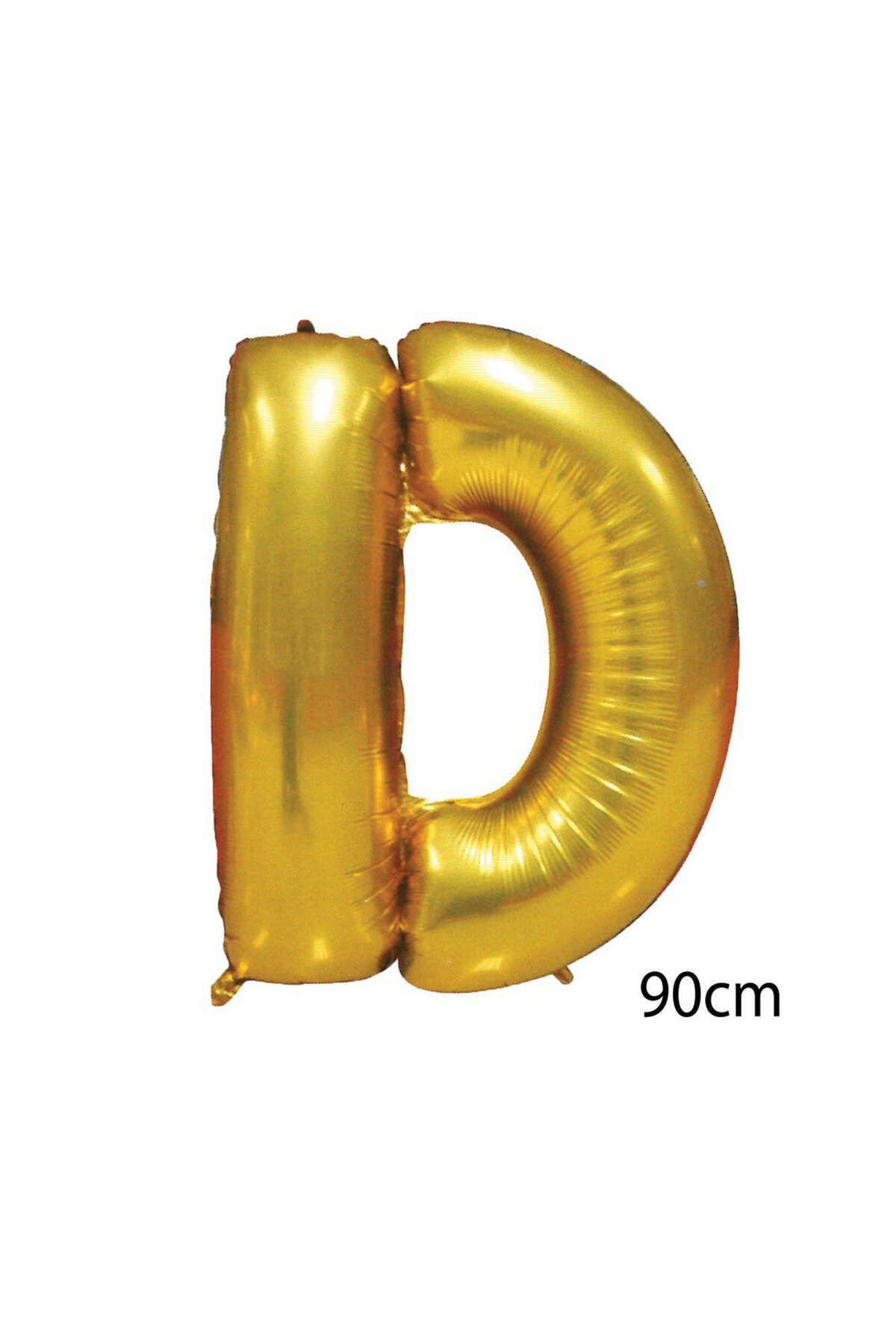 ZERO LAND - 40 inç D Harfi Folyo Balon Gold 100 cm YKTSN