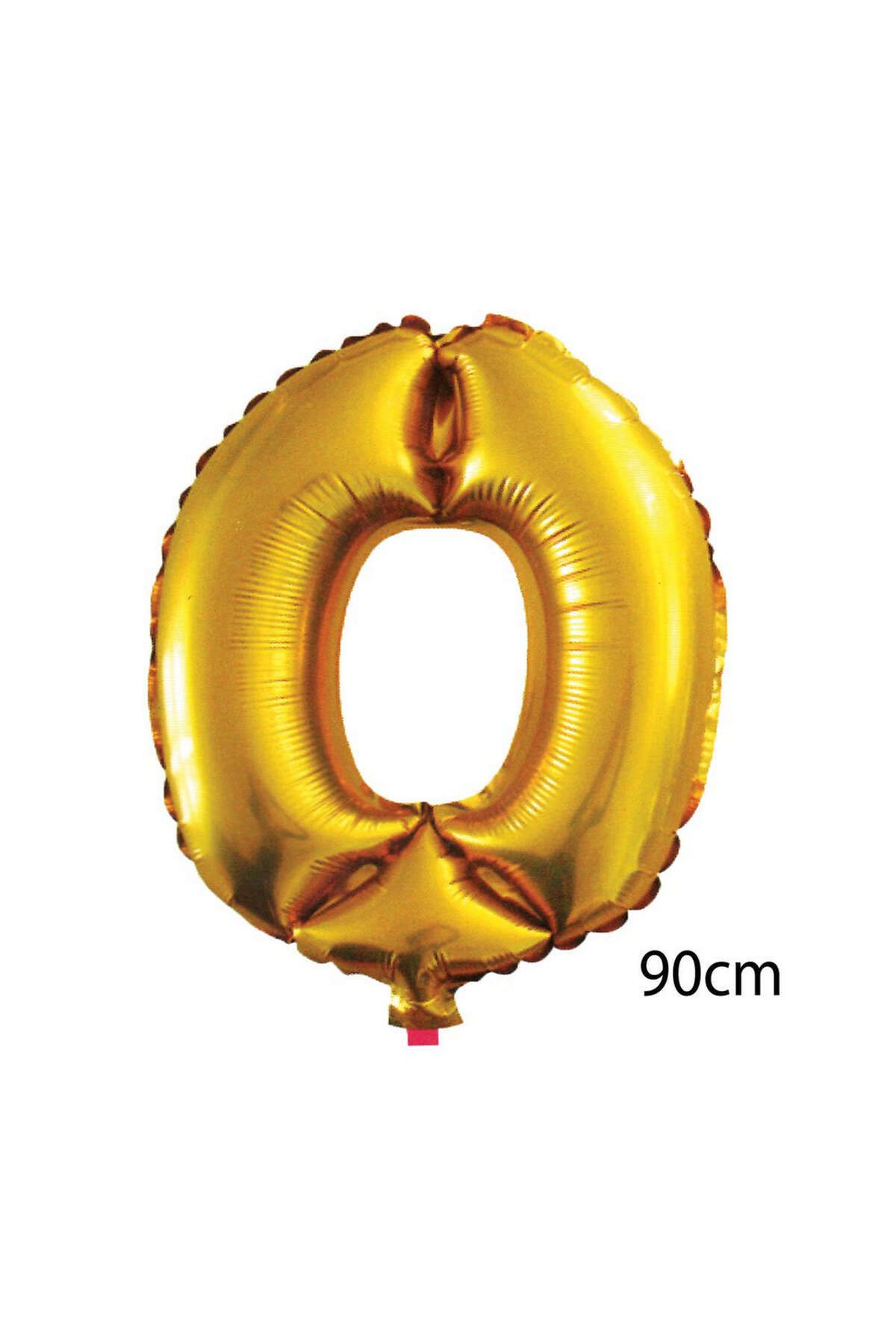 ZERO LAND - 40 inç O Harfi Folyo Balon Gold 100 cm YKTSN