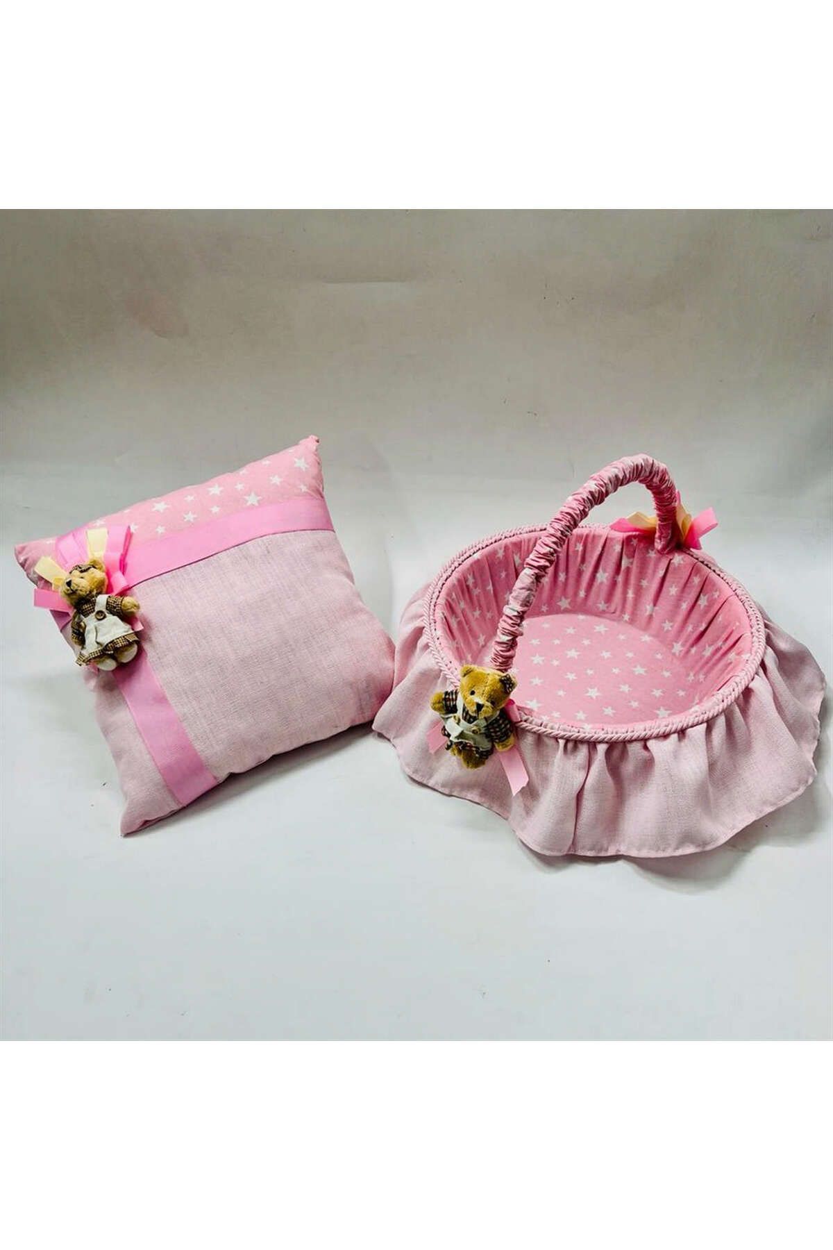 ZERO LAND - Baby Shower Sepet Takı Yastık Seti Pembe DRSTR