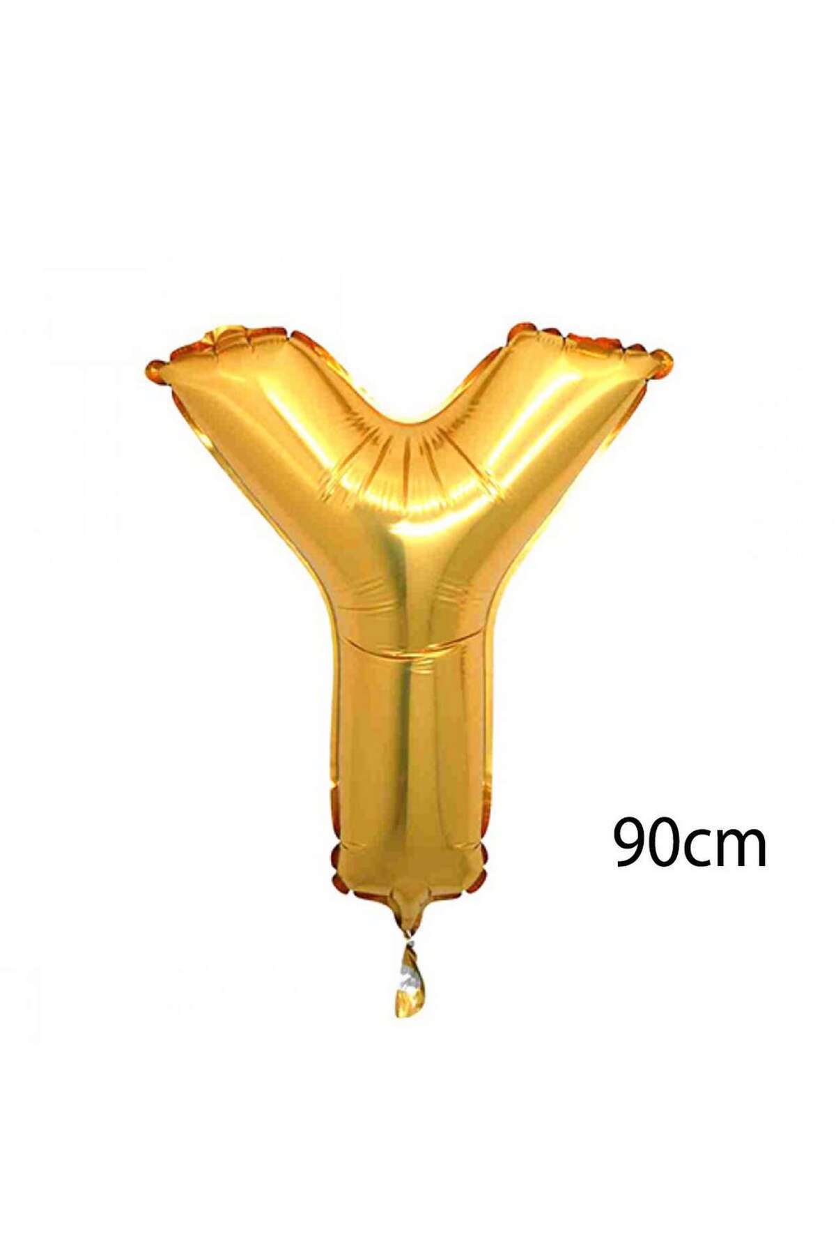 ZERO LAND - 40 inç Y Harfi Folyo Balon Gold 100 cm YKTSN