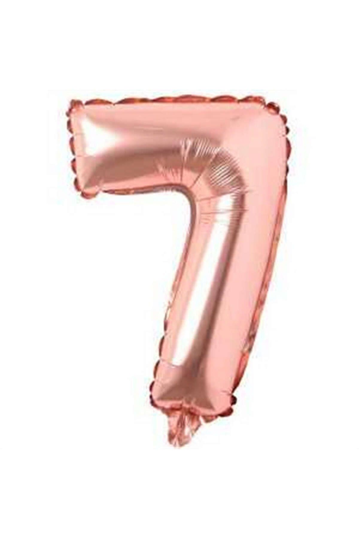 ZERO LAND - 16 inç 7 Rakamı Folyo Balon Rose Gold 40 cm YKTSN