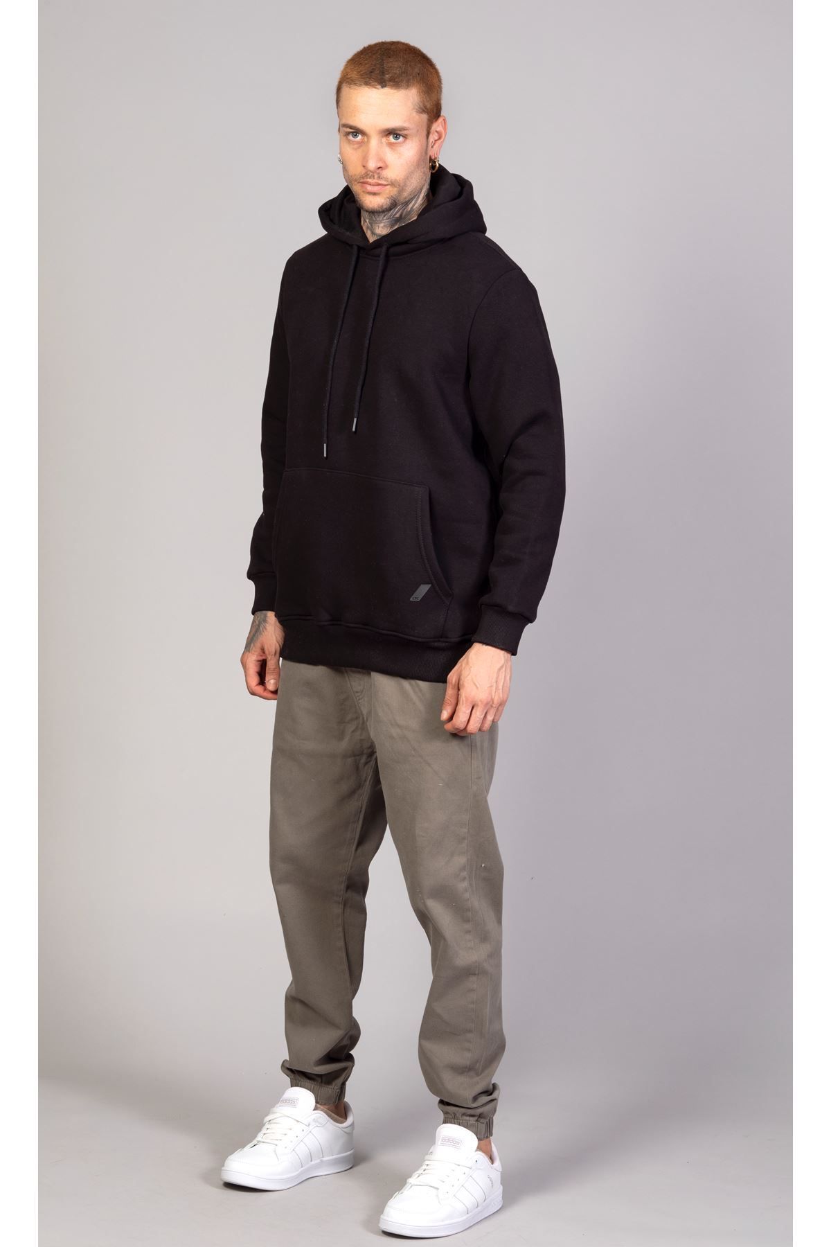 سویشرت مشکی مردانه سیاه جیب مناسب کانگورو امیدوار بود LTC Jeans