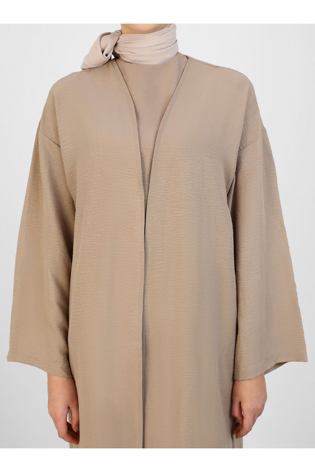 Refka-Latte Color Blouse Tunic Ferace Set - Refka 3