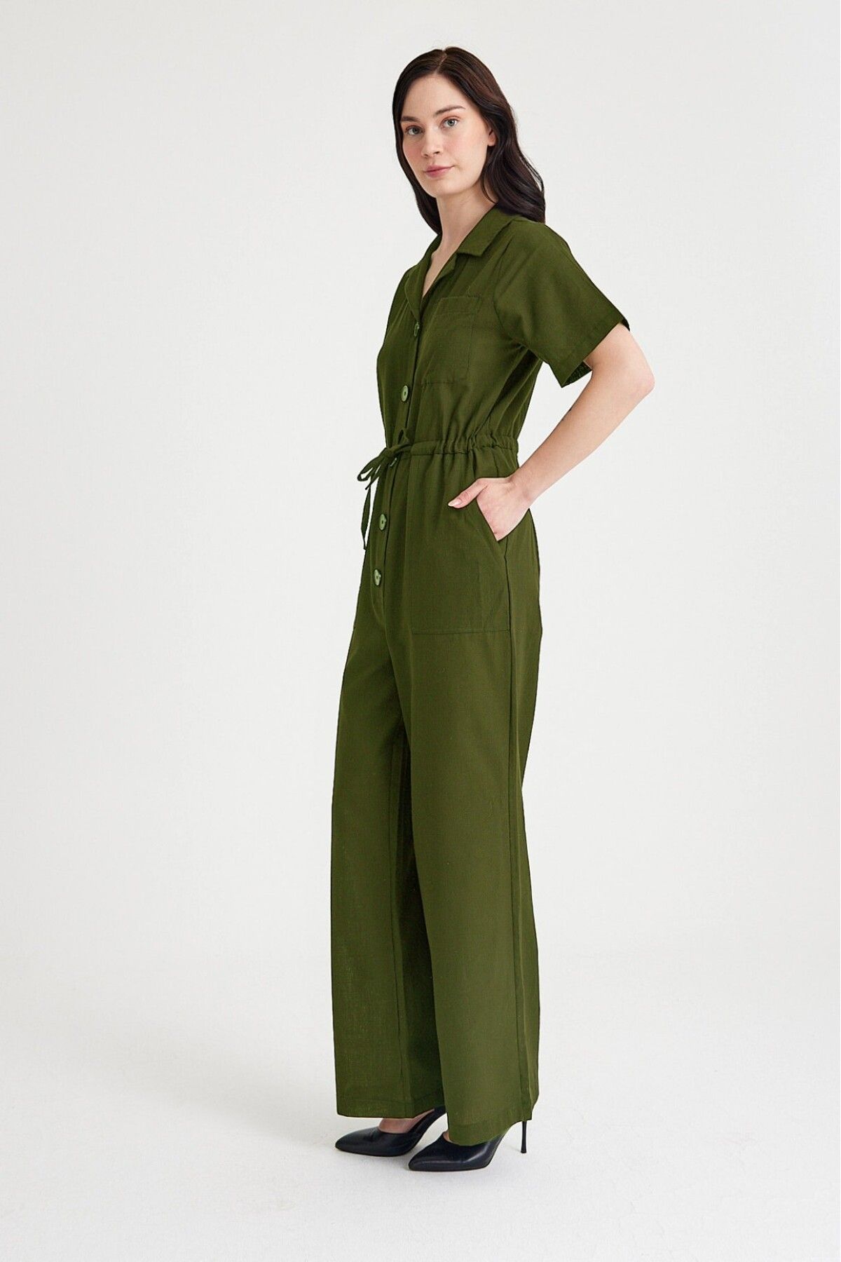 Barbora-Linen Casual Overalls 3