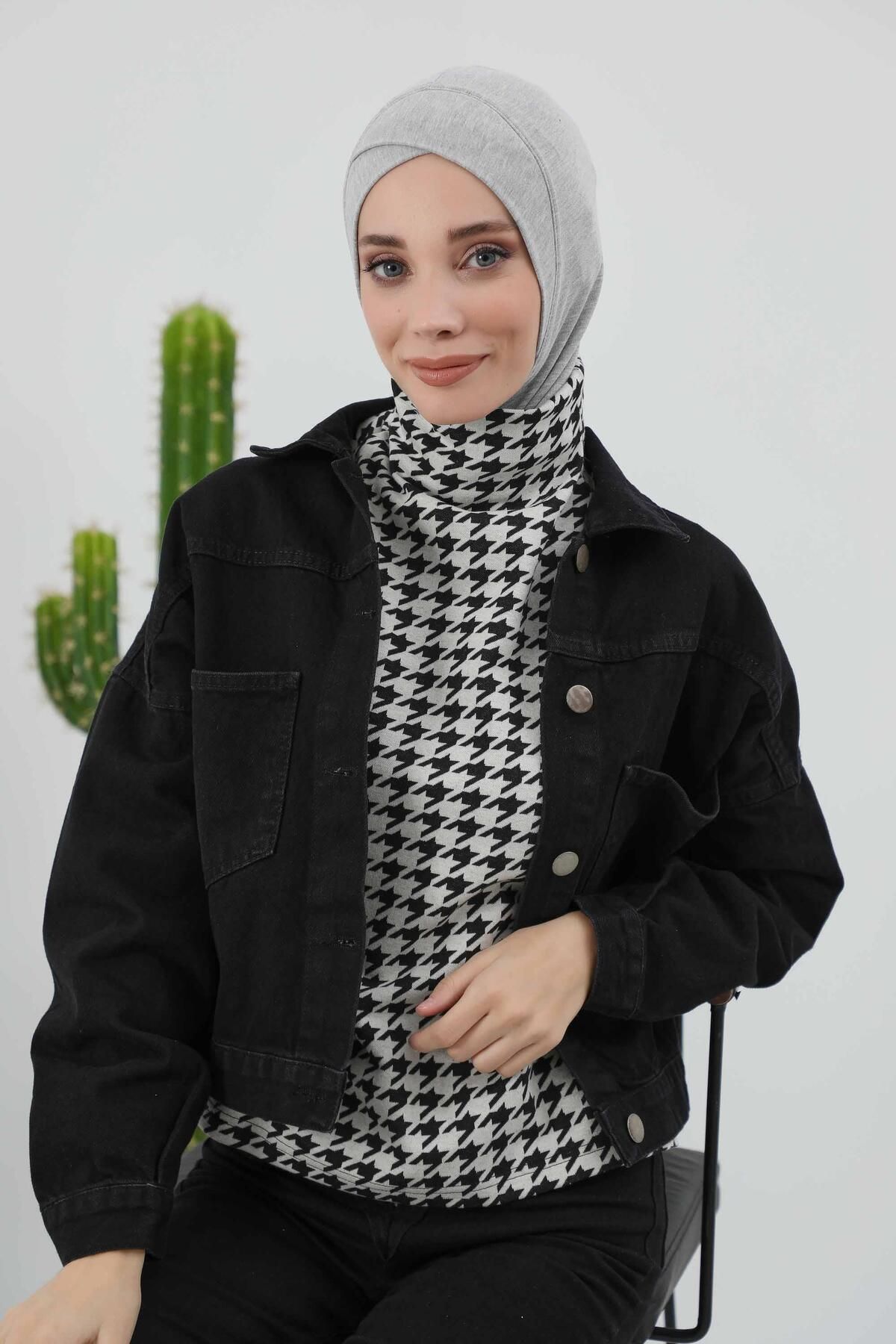 Aisha's Design-Boneta Hijab de iarnă cu detaliu în cruce în față, tb-4rb 5