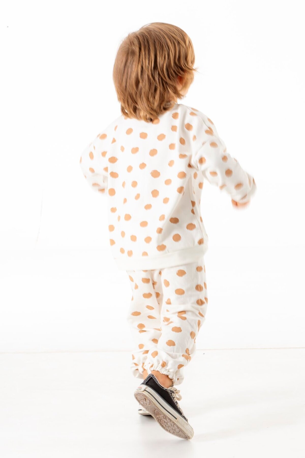 PLANT Mini Kids – Comfy Kahverengi/Beyaz Puantiyeli, %100 Pamuklu, Bisiklet Yaka Çocuk Sweatshirt fotoğrafı 4 (önizleme)
