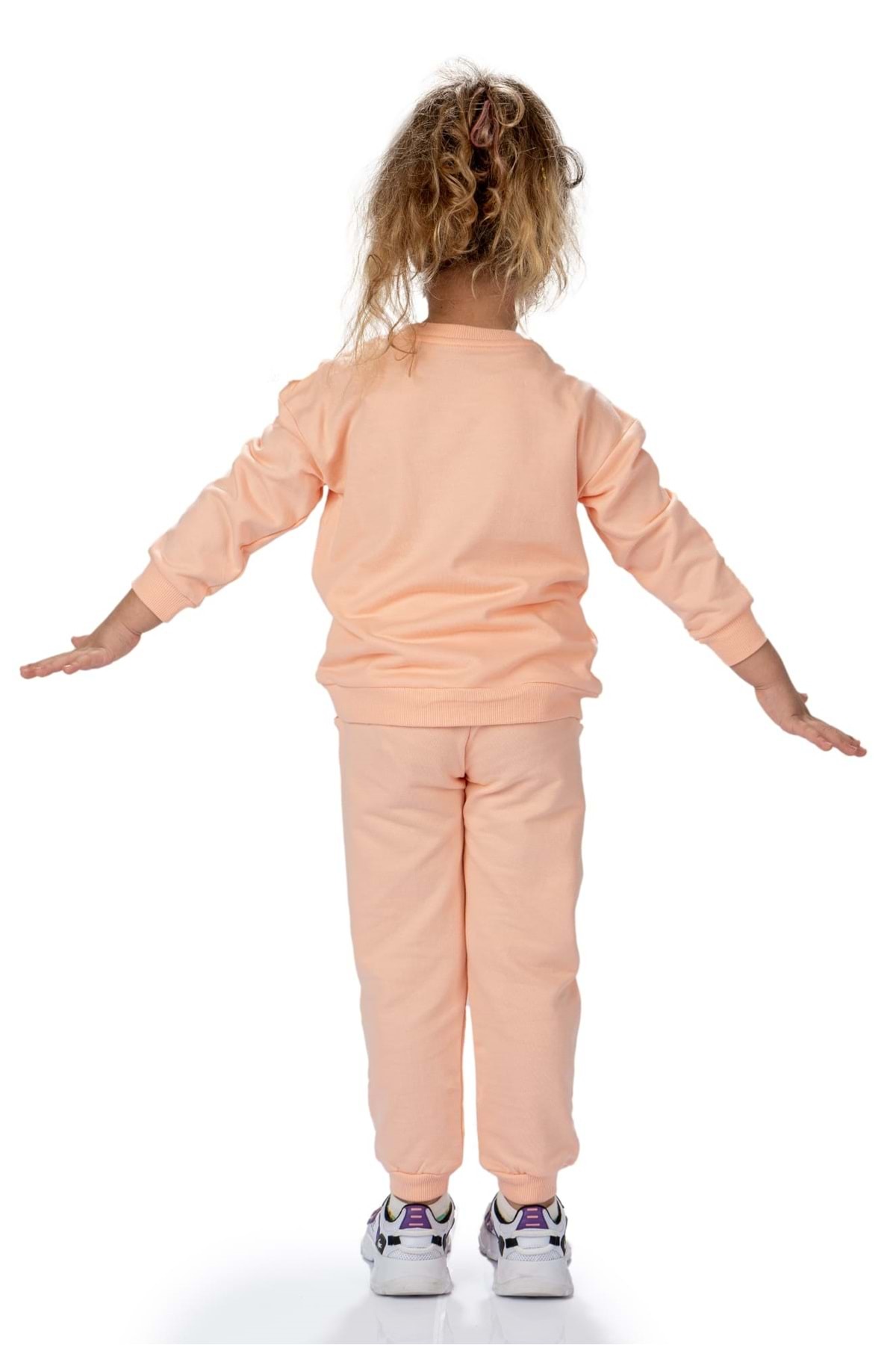 Mnk Baby&Kids Fistolu Bisiklet Yaka İkiiplik Kız Eşofman Takım MNK0573 SOMON fotoğrafı 3 (önizleme)