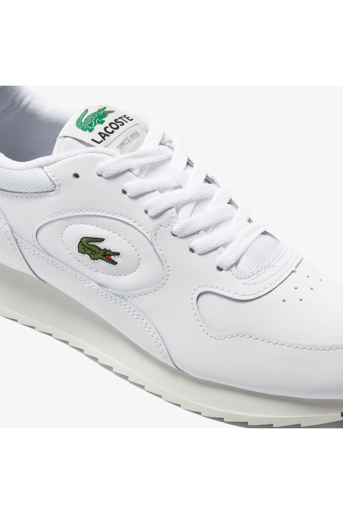اسنیکر سفید مردانه کفش ورزشی پوست LineTrack Lacoste