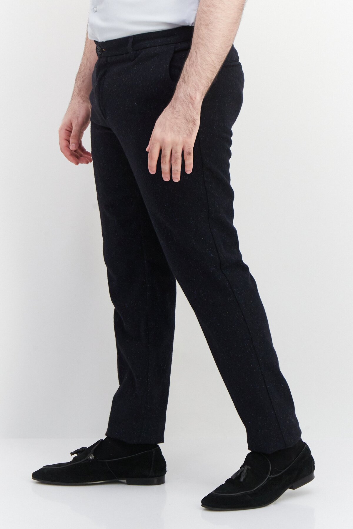 Trussardi Jeans-Men Heather Straight Leg Pants, Black 2