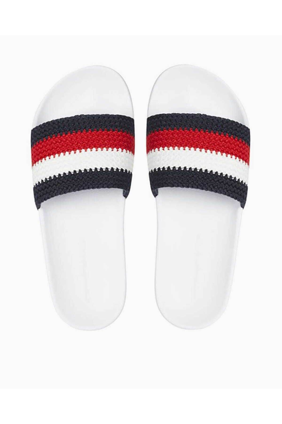 دمپایی سفید زنانه زنانی که انگشت اسلاید ضروری FW0FW06310 را به دست می آورند Tommy Hilfiger