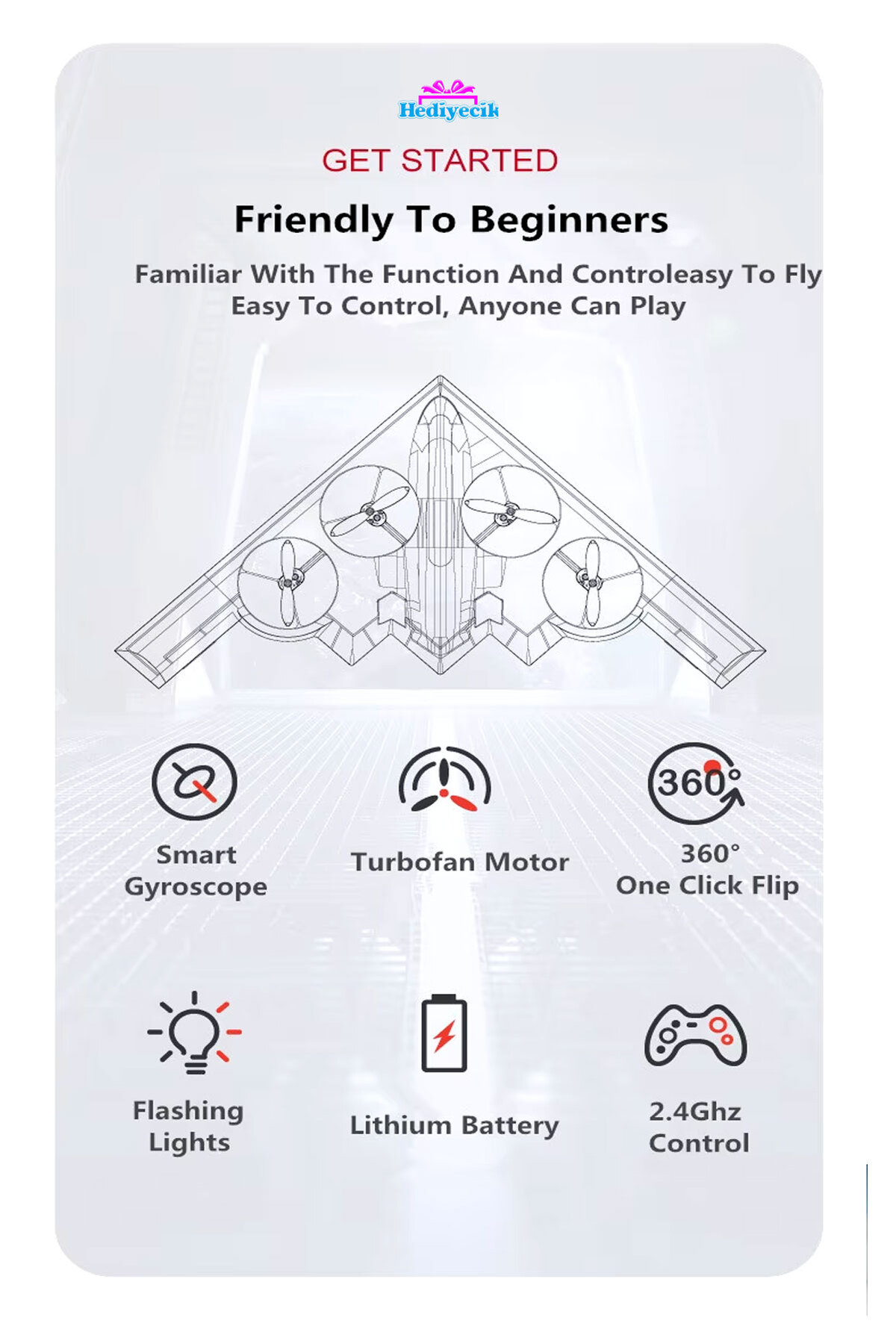 hediyecik Rc Uzaktan Kumandalı Kameralı Bombardıman Uçağı Quadcopter Drone Full Fonksiyon fotoğrafı 3 (önizleme)