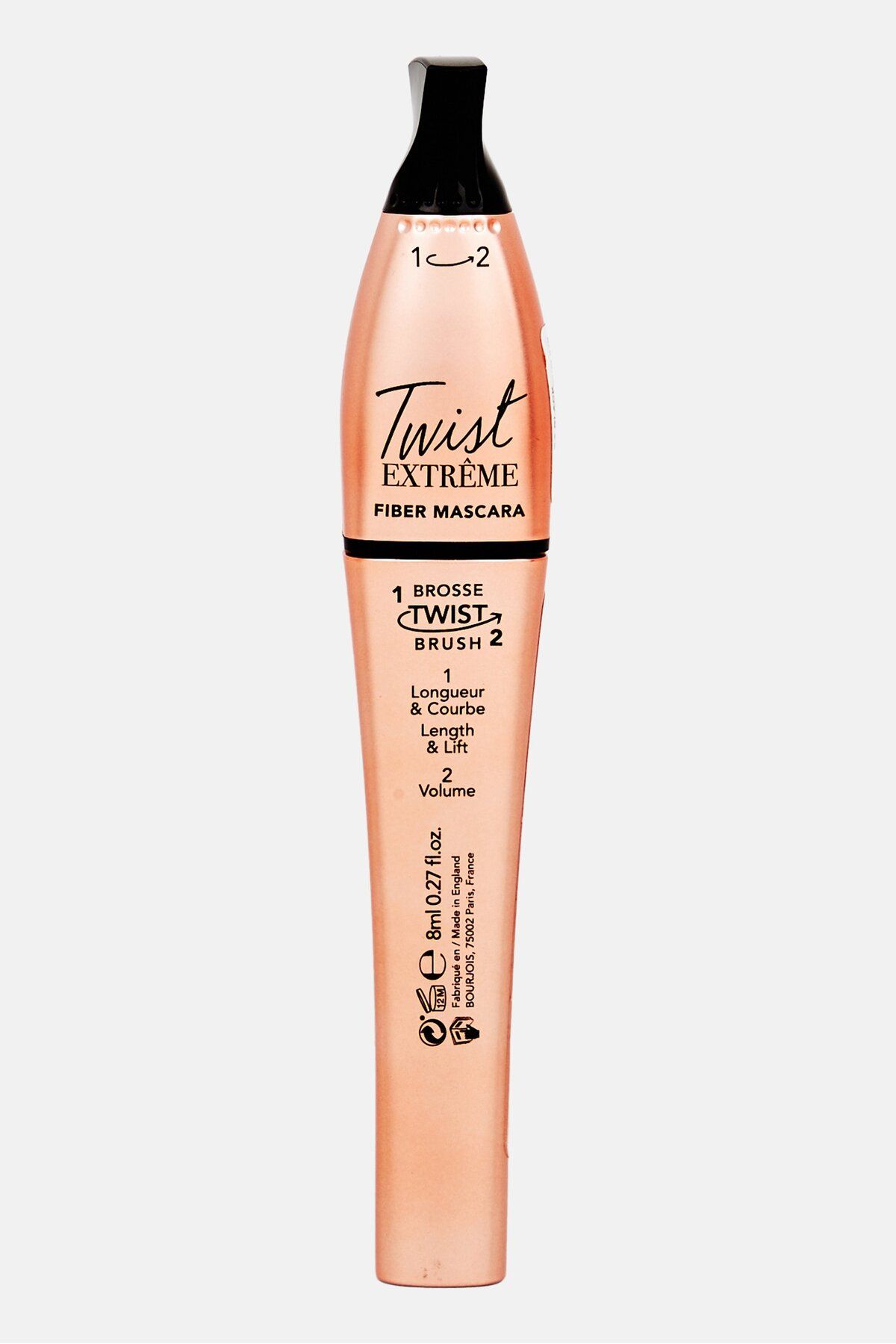 Bourjois-Twist Extreme Fiber Black Mascara 8 ml, Nude 2