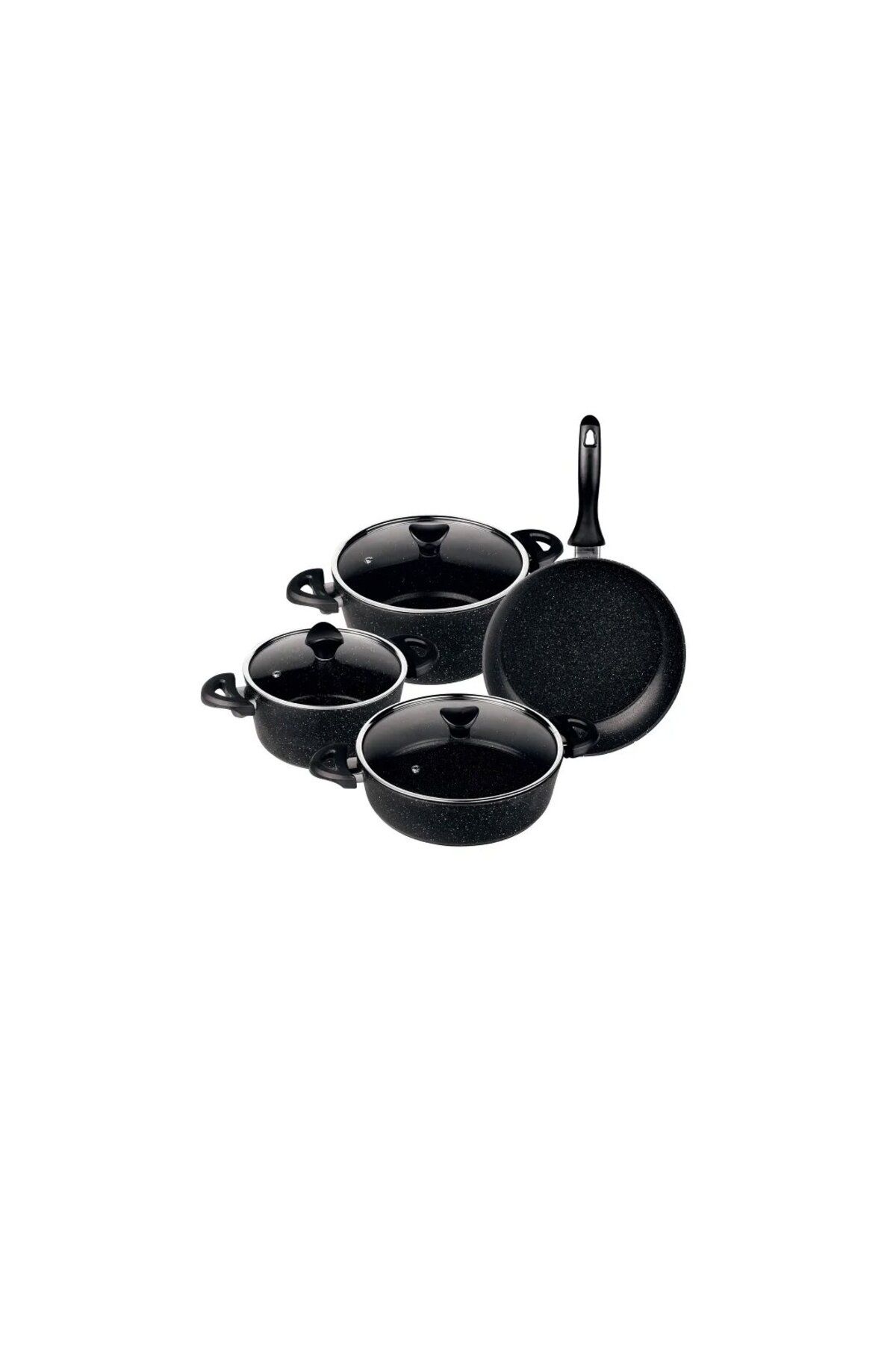 Go İthalat-Kardelen Dailmond 7 Pieces Granite Stove - Pan Set (4738) 1