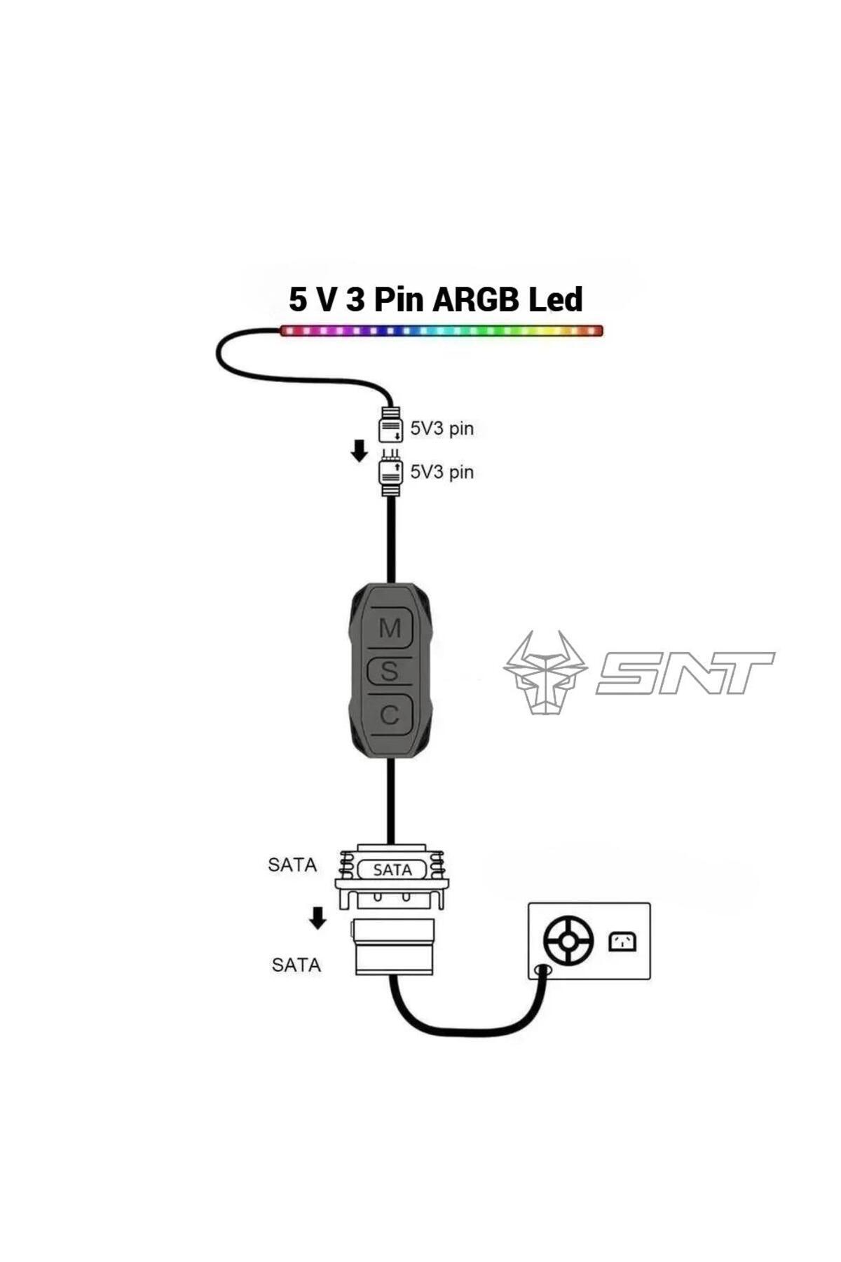 SNT Energy-Snt Ar-01 Argb Controller Controller Controller 5V 3Pin Sata Power Supply 1 Port 3