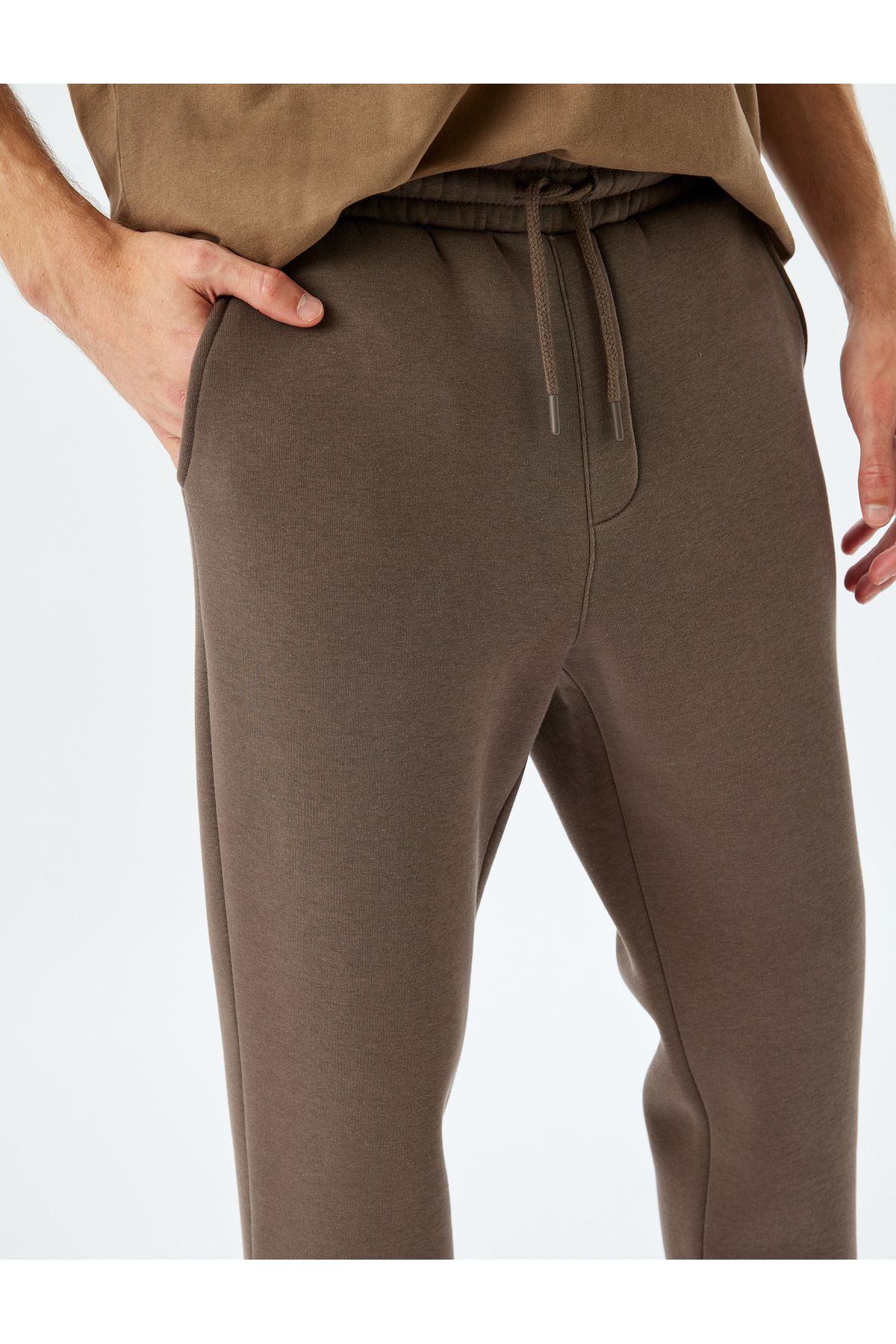 Koton-Ribbed Jogger Sweatpants with Lace-Up Waist and Pocket Detail 5