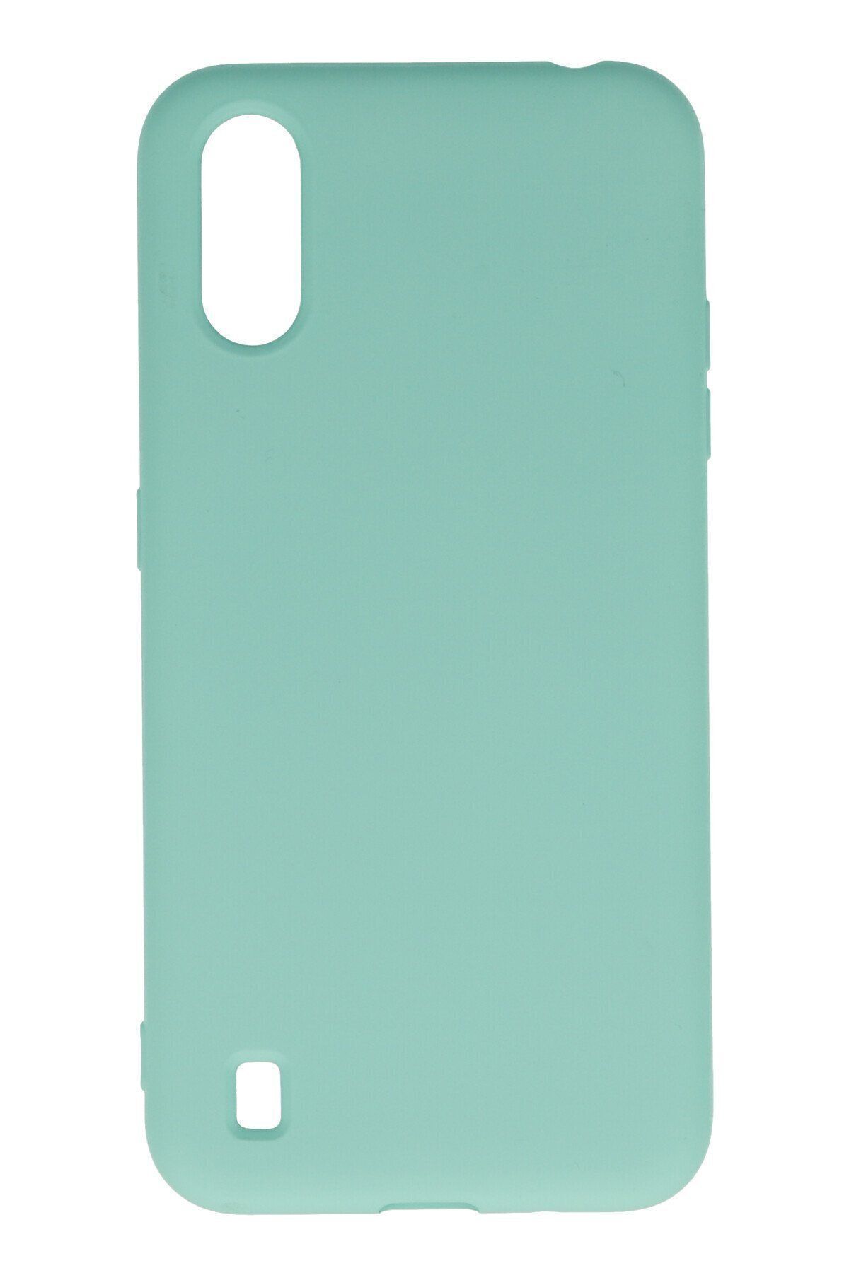 cepmoda samsung Galaxy A01 KILIF - Pastel Soft Dokulu Lansman Kapak içi Süet v15 TURKUAZ