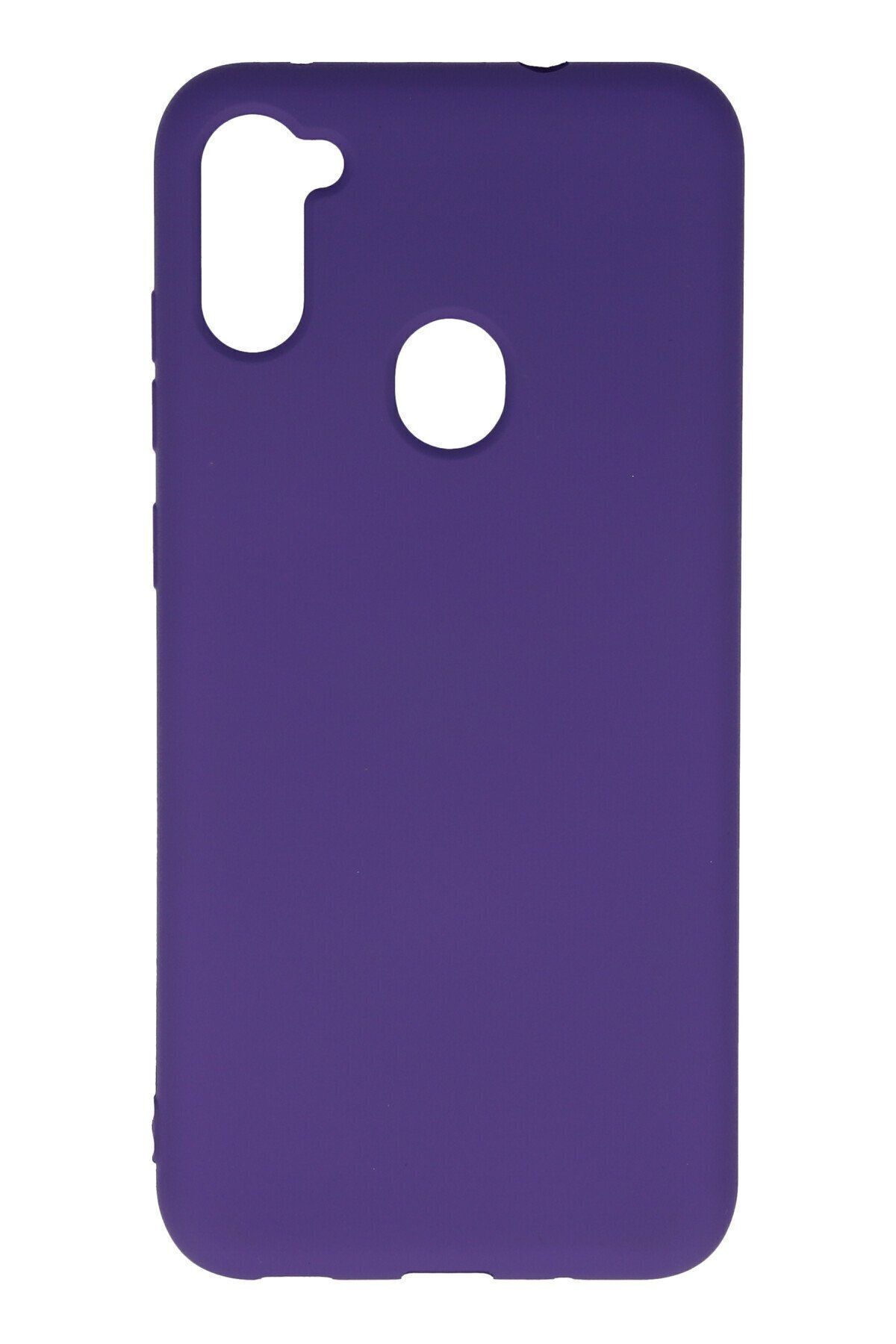 cepmoda samsung Galaxy M11 KILIF - Pastel Soft Dokulu Lansman Kapak içi Süet v15 MOR