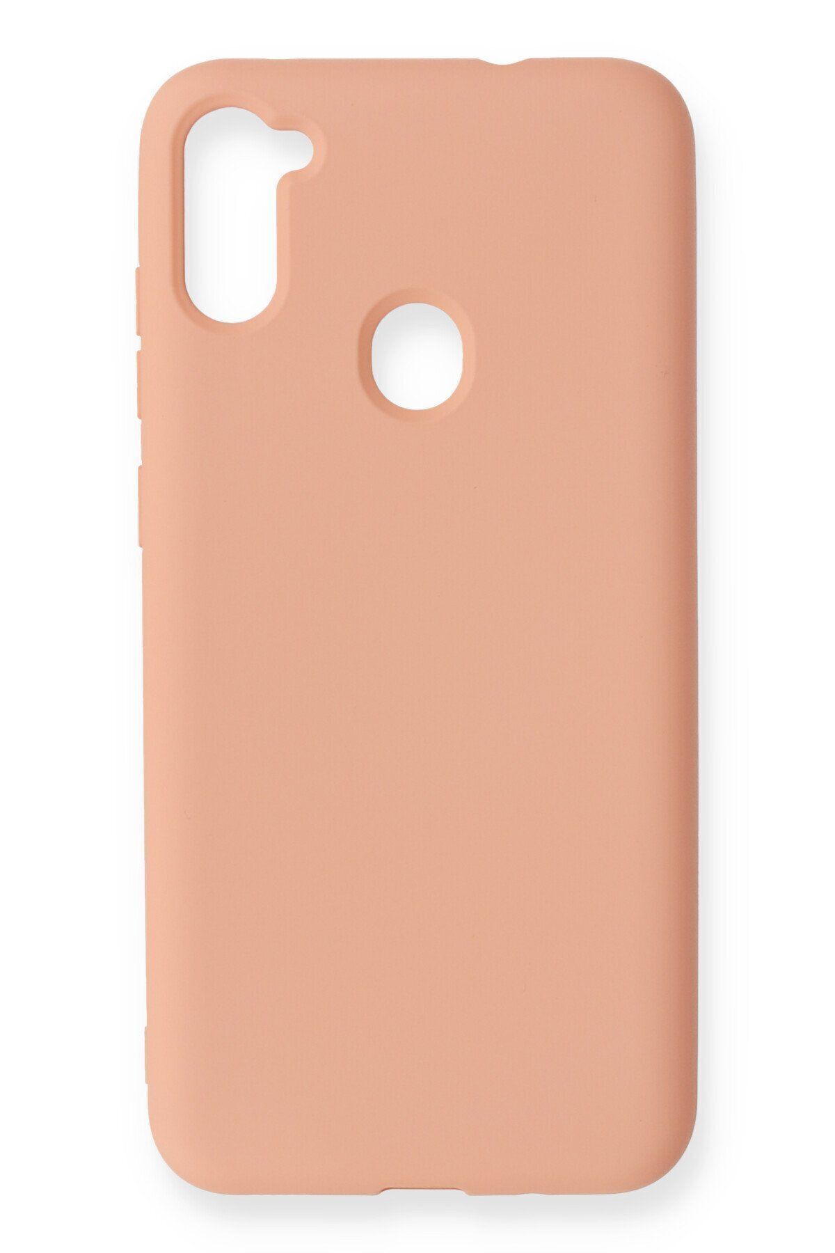 cepmoda samsung Galaxy M11 KILIF - Pastel Soft Dokulu Lansman Kapak içi Süet v15 PUDRA