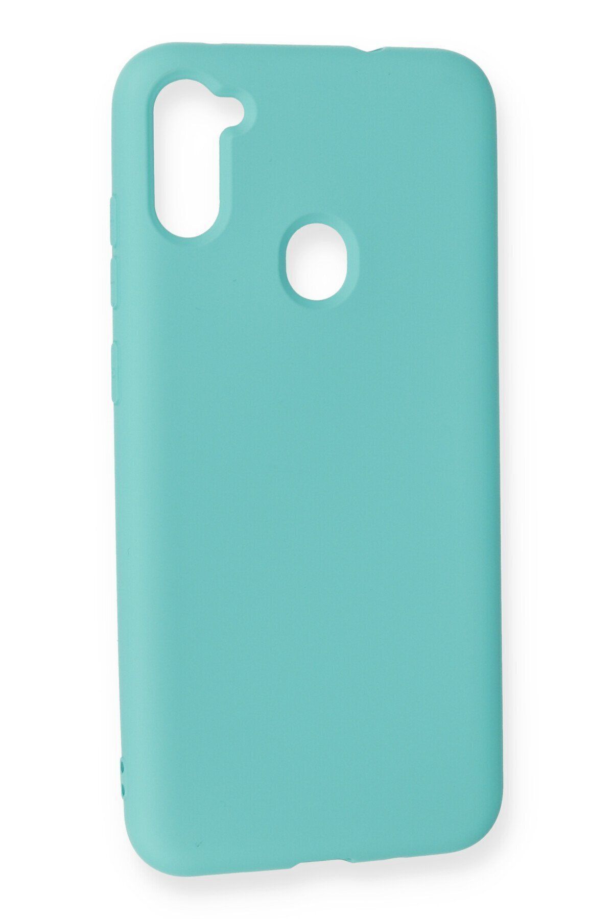 cepmoda samsung Galaxy M11 KILIF - Pastel Soft Dokulu Lansman Kapak içi Süet v15 TURKUAZ