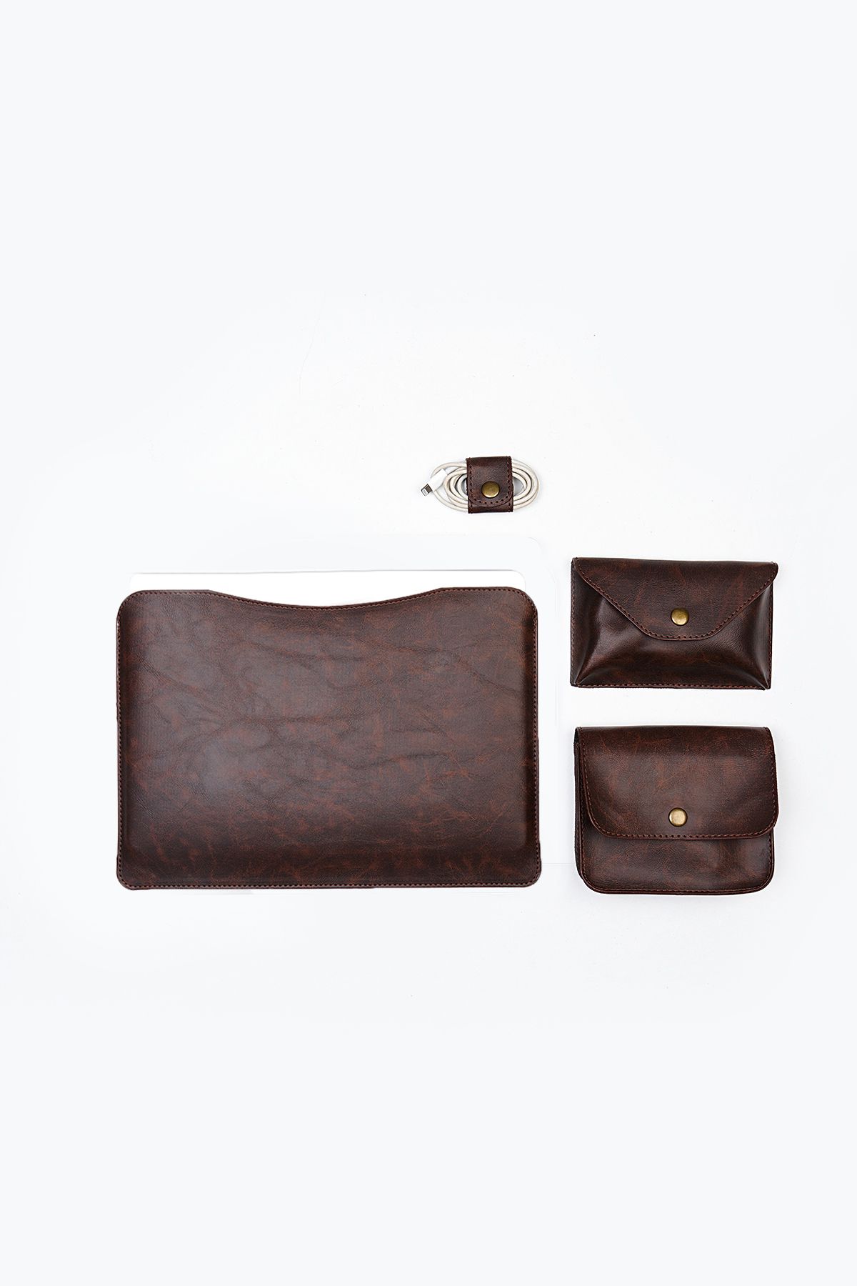 MORCA-MacBook 14" Inch Desktop - Laptop Set Case: Crazy Brown 1