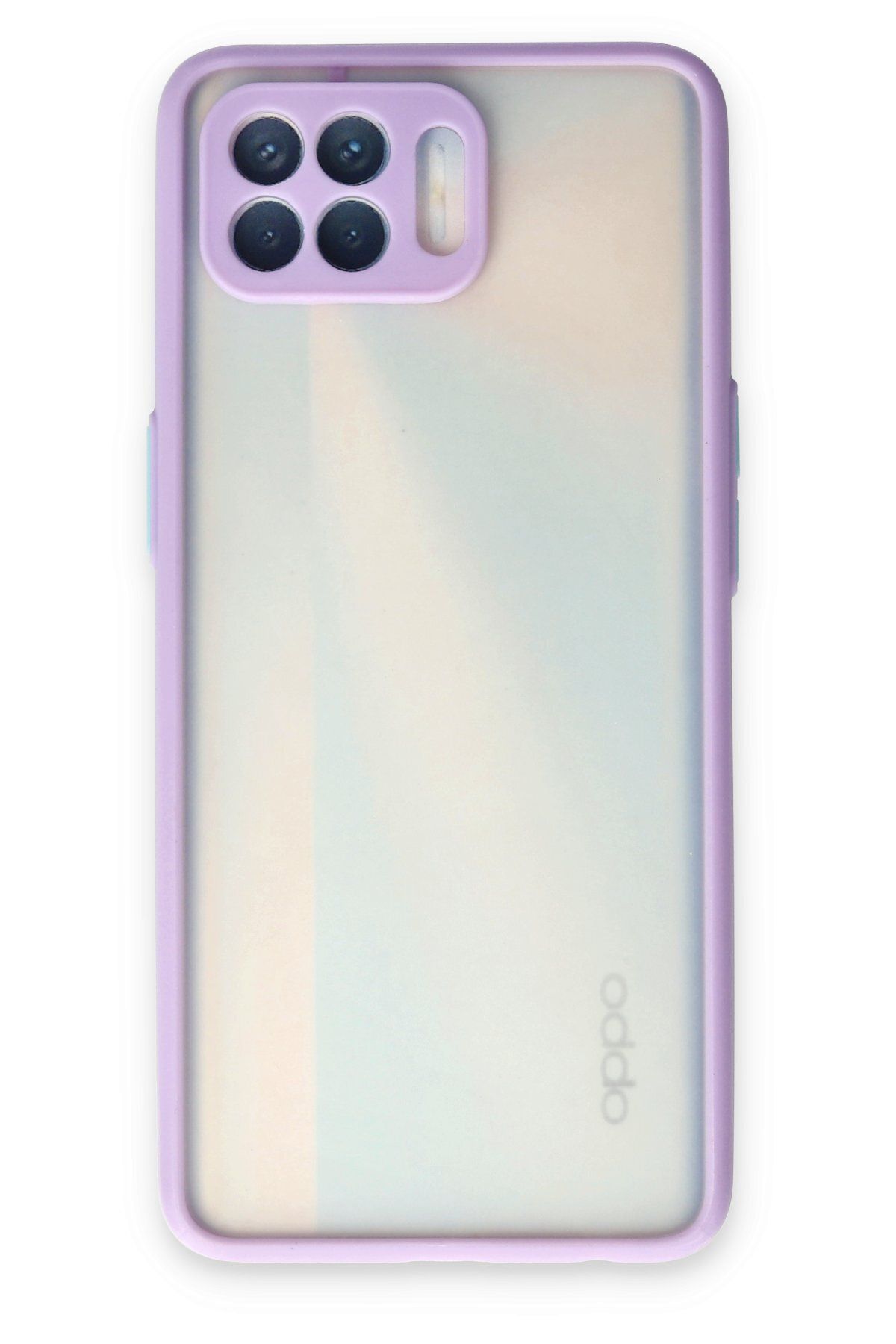 cepmoda OPPO RENO 4 LİTE | Buzlu Şeffaf Silikon Mat Telefon Kılıfı – Darbeye Dayanıklı - MOR
