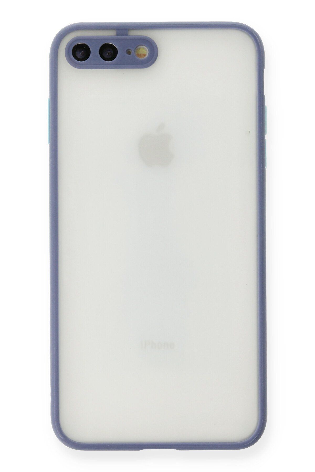 cepmoda iPhone 8 PLUS | Buzlu Şeffaf Silikon Mat Telefon Kılıfı – Darbeye Dayanıklı - GRİ