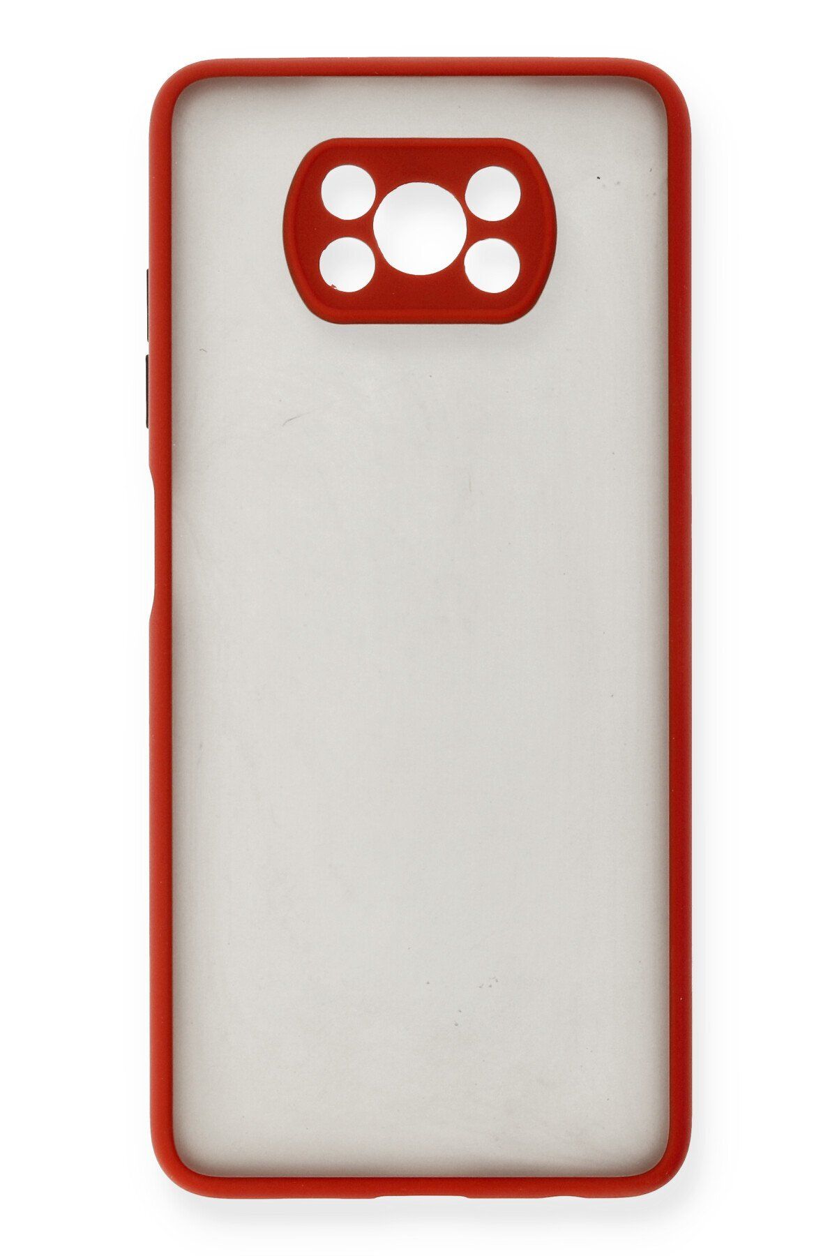 cepmoda XİAOMİ POCO X3 NFC | Buzlu Şeffaf Silikon Mat Telefon Kılıfı – Darbeye Dayanıklı - KIRMIZI