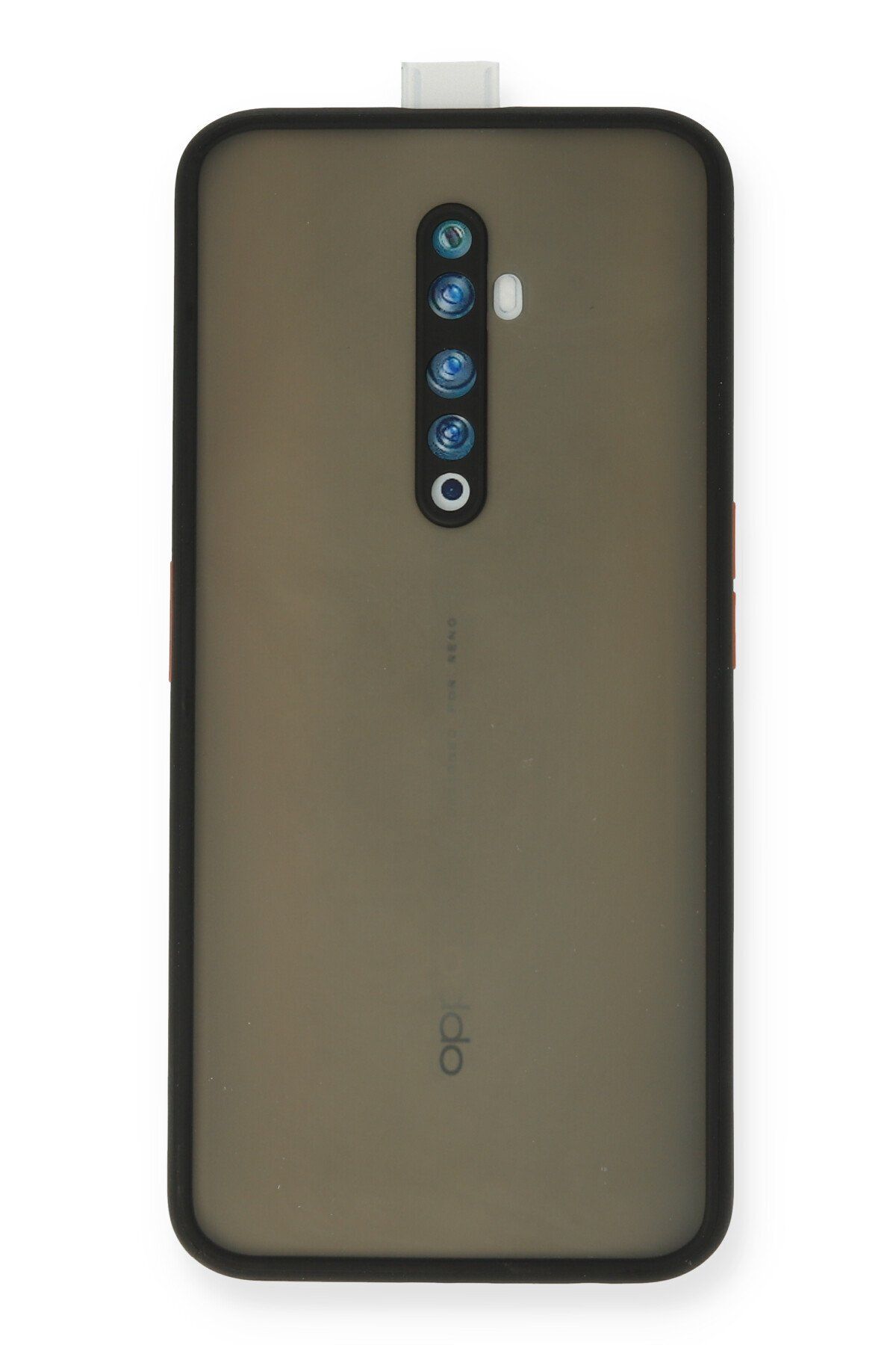 cepmoda OPPO RENO 2Z - Jux Mat Kapak Yanları Silikon Arkası Sert Pc Buzlu Kılıf - SİYAH