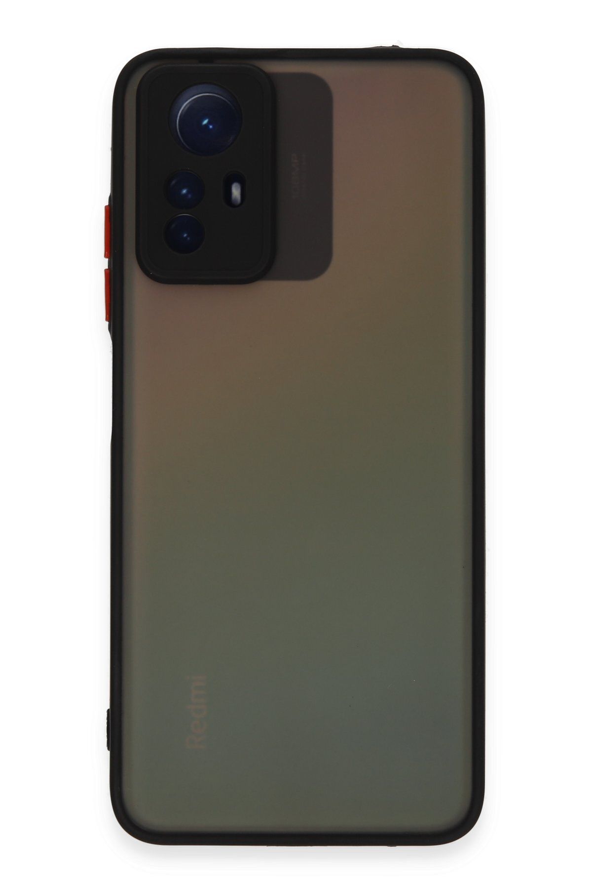 cepmoda XİAOMİ REDMİ NOTE 12S | Buzlu Şeffaf Silikon Mat Telefon Kılıfı – Darbeye Dayanıklı - SİYAH