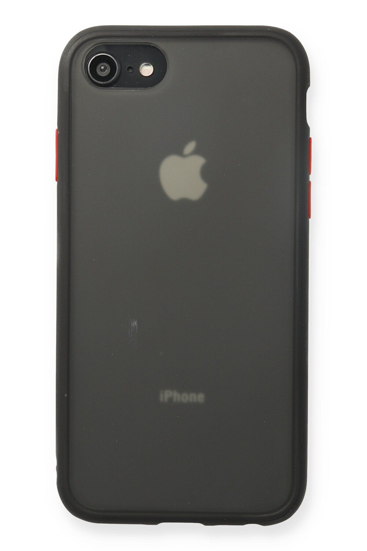 cepmoda iPhone 8 | Buzlu Şeffaf Silikon Mat Telefon Kılıfı – Darbeye Dayanıklı - SİYAH