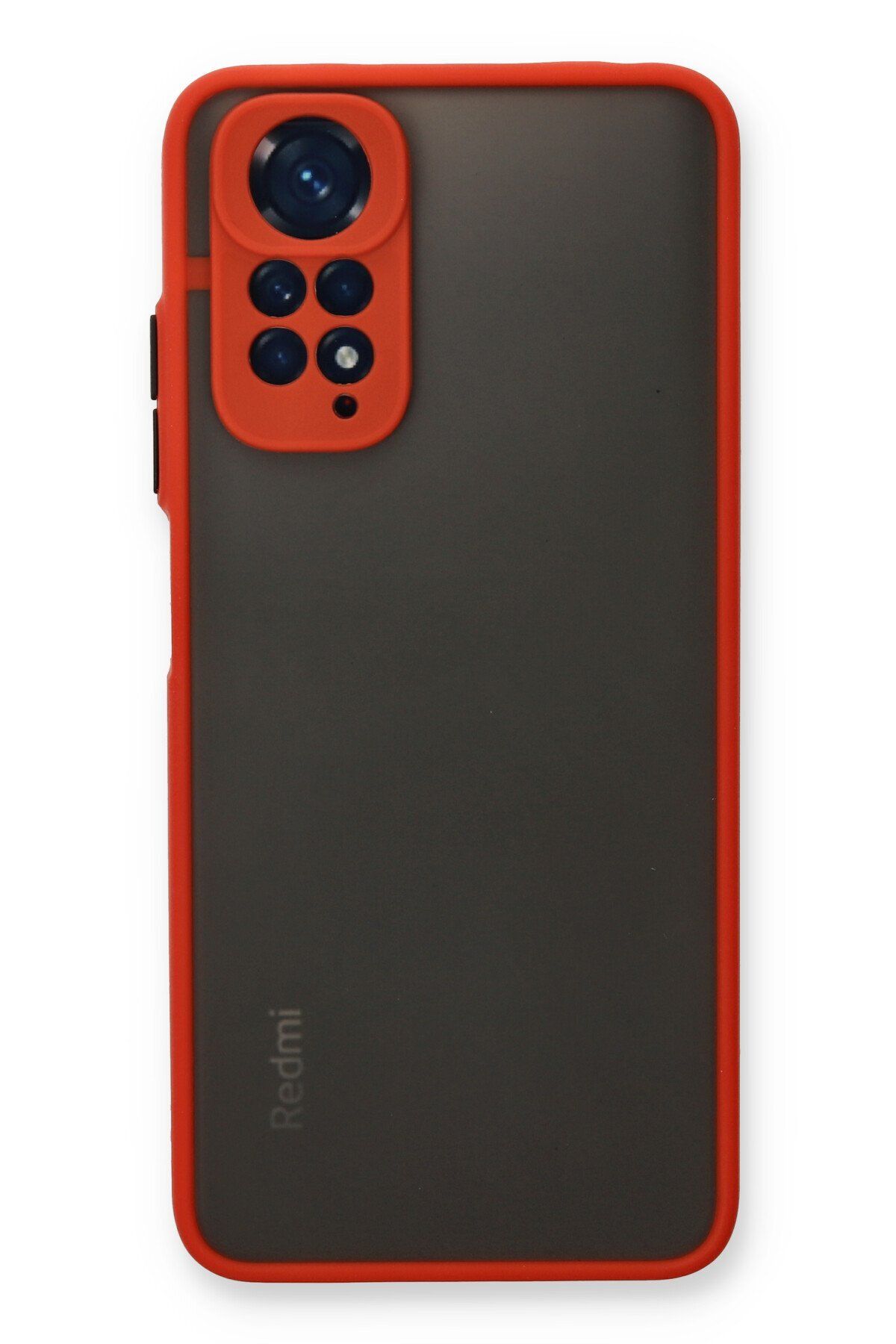 cepmoda XİAOMİ REDMİ NOTE 11 - Jux Mat Kapak Yanları Silikon Arkası Sert Pc Buzlu Kılıf - KIRMIZI
