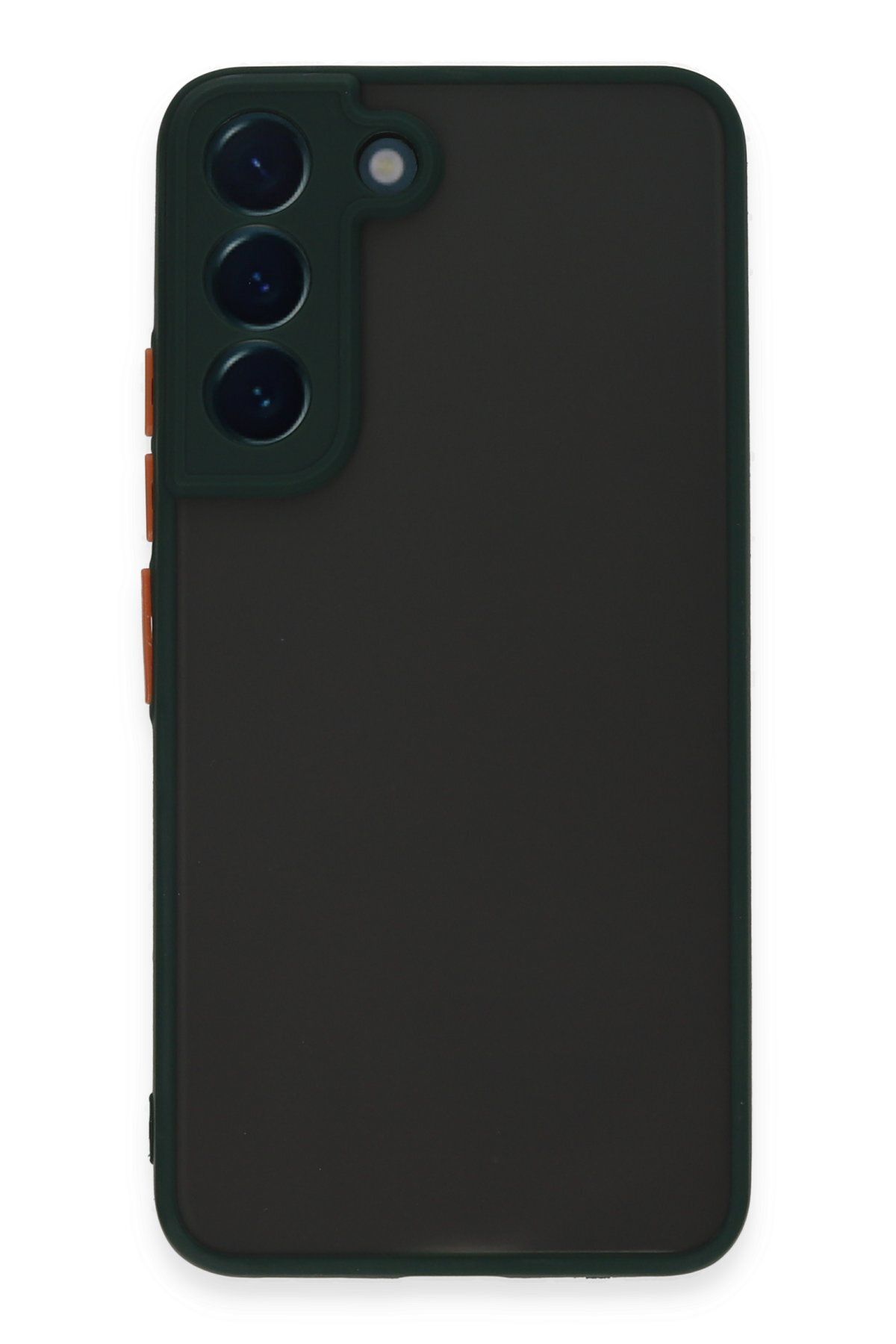 cepmoda SAMSUNG GALAXY S22 - Jux Mat Kapak Yanları Silikon Arkası Sert Pc Buzlu Kılıf - YEŞİL