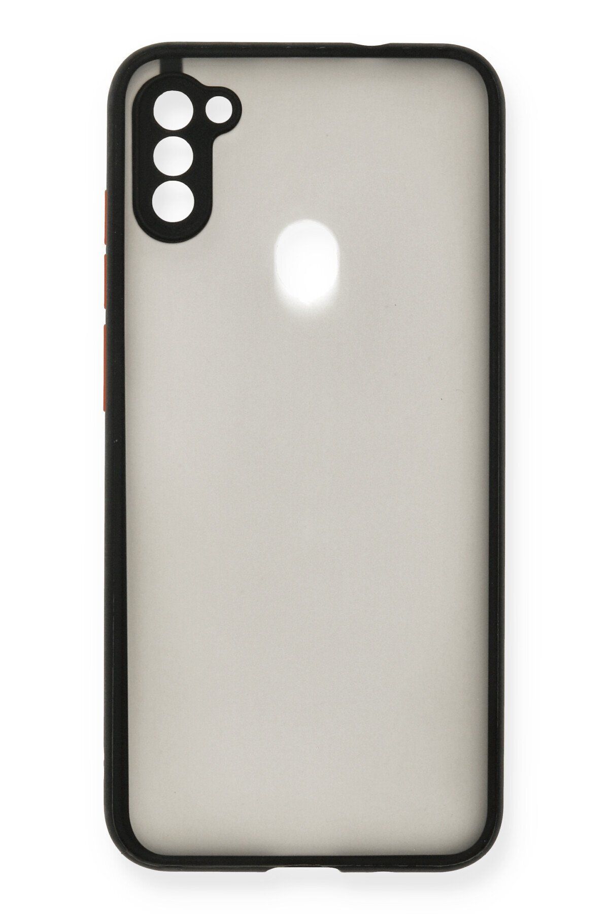 cepmoda SAMSUNG GALAXY M11/A11 | Buzlu Şeffaf Silikon Mat Telefon Kılıfı – Darbeye Dayanıklı - SİYAH